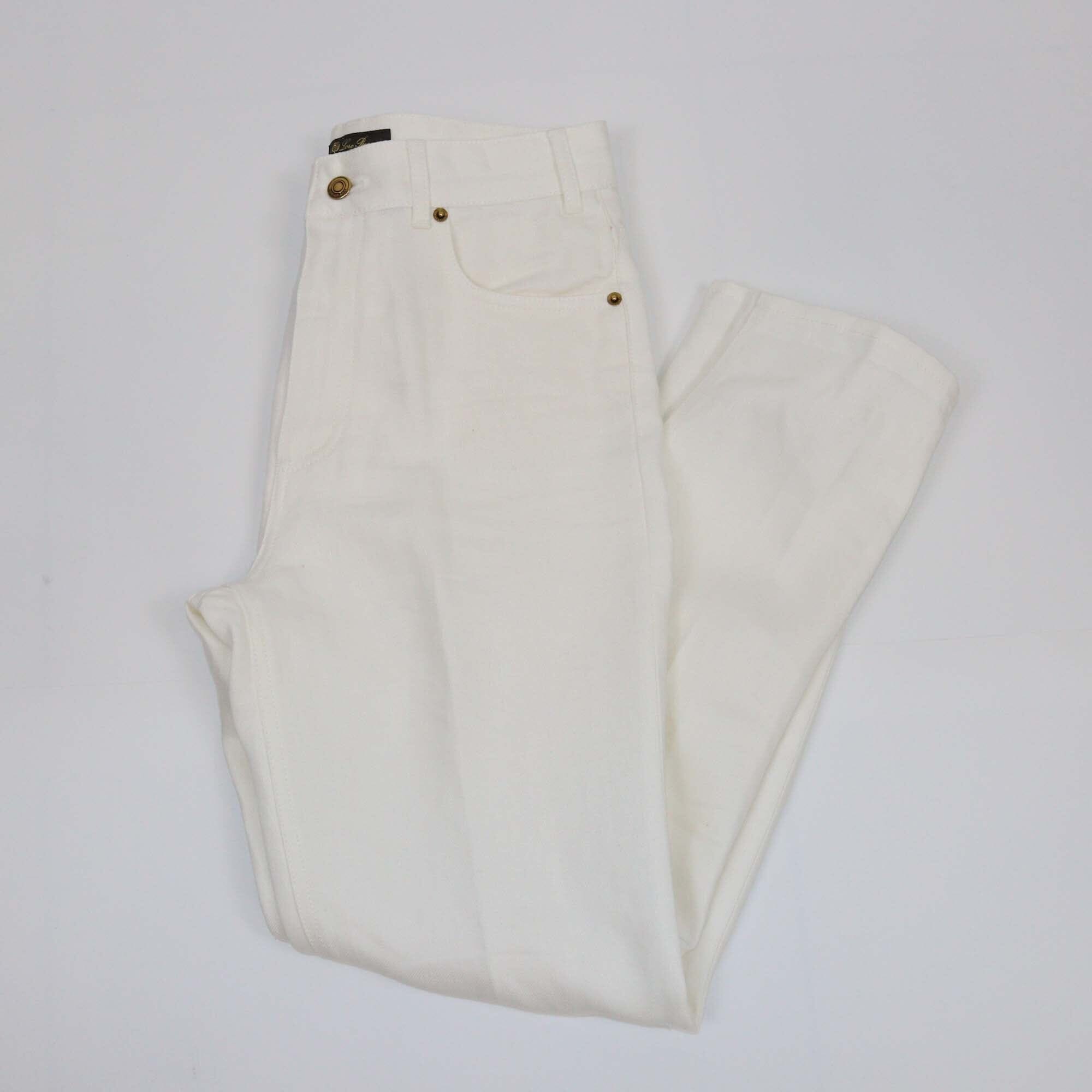 Loro Piana White Denim Slim Fit Pants Womens Loro Piana