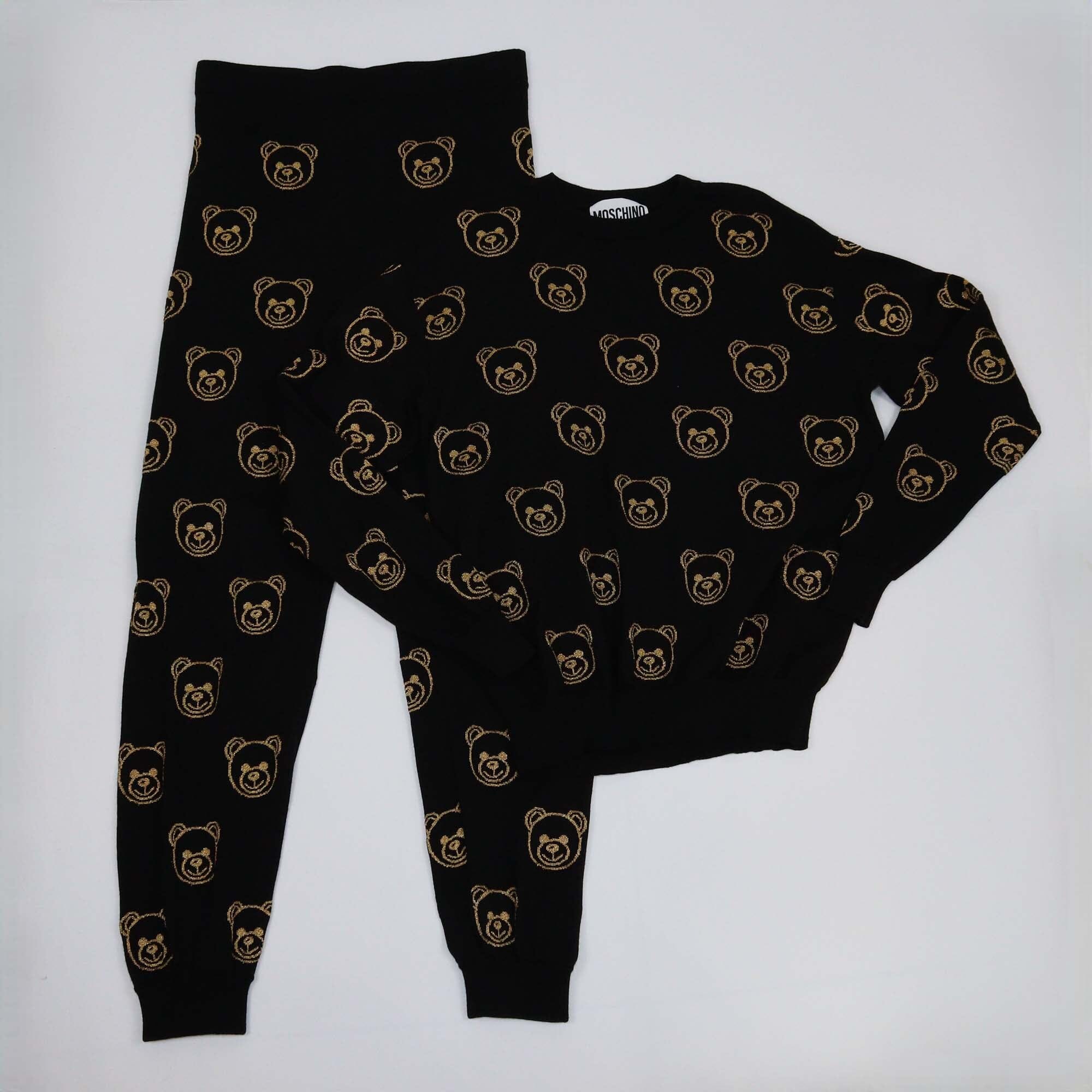 Moschino Black Teddy Embroidered Sweat Shirt & Pants Womens Moschino