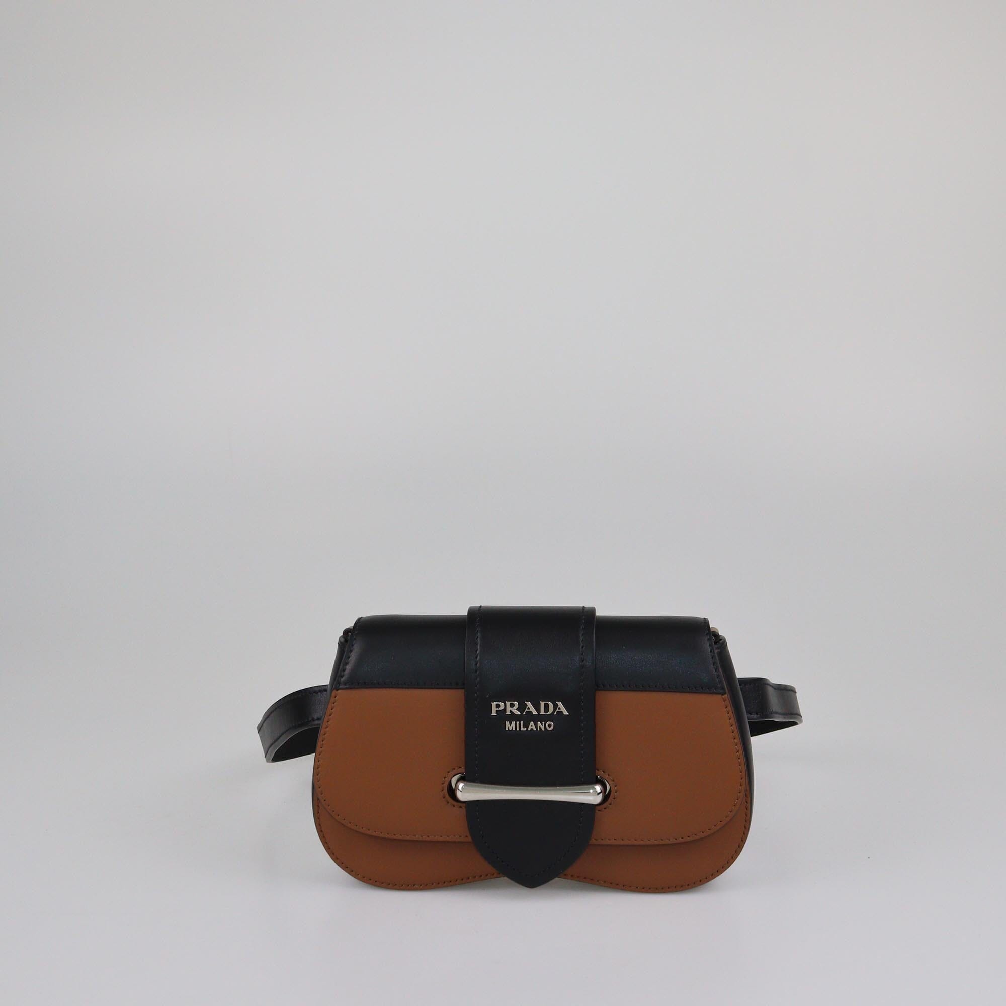 Prada Brown/Black Sidonie Belt Bag Womens Prada