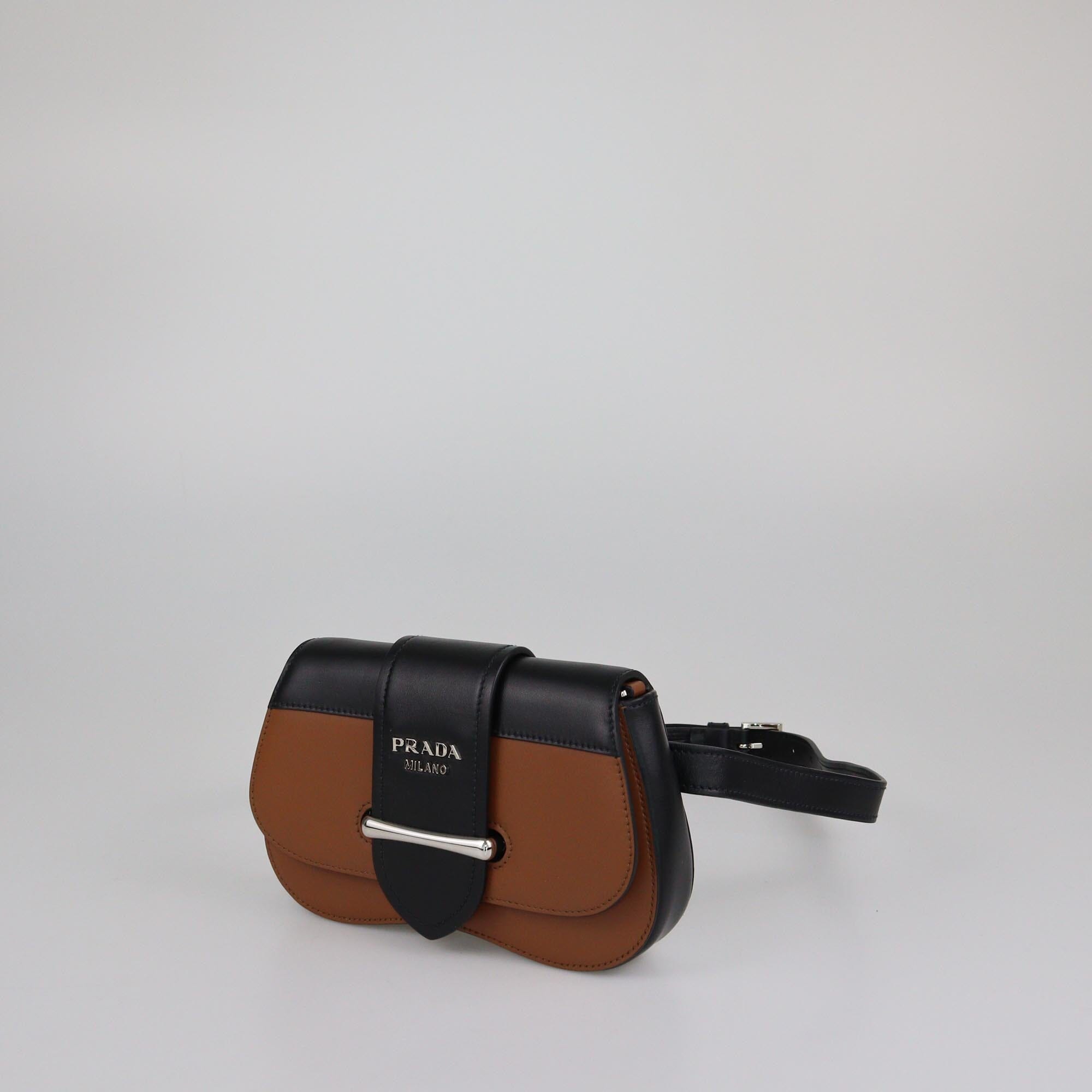Prada Brown/Black Sidonie Belt Bag Womens Prada