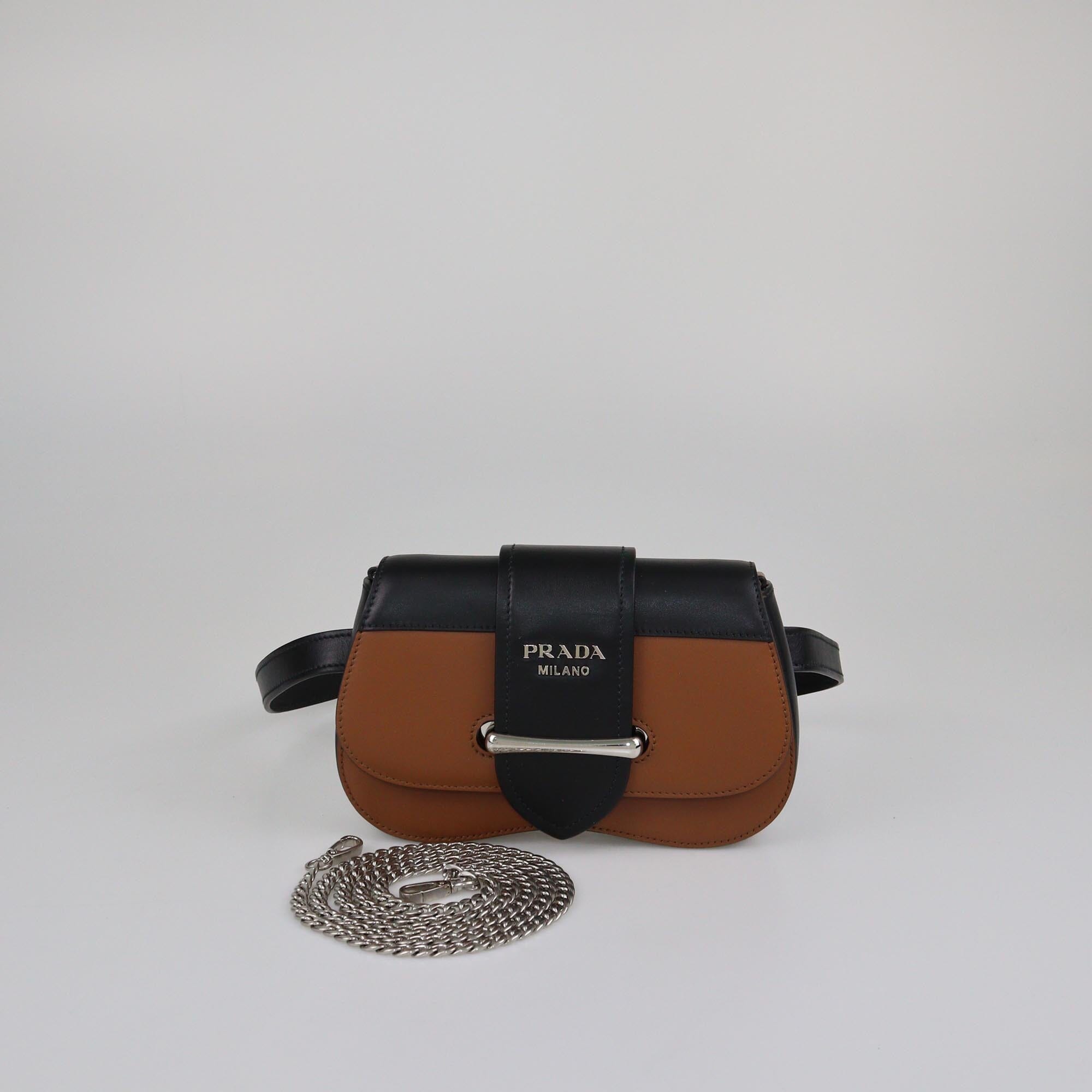 Prada Brown/Black Sidonie Belt Bag Womens Prada