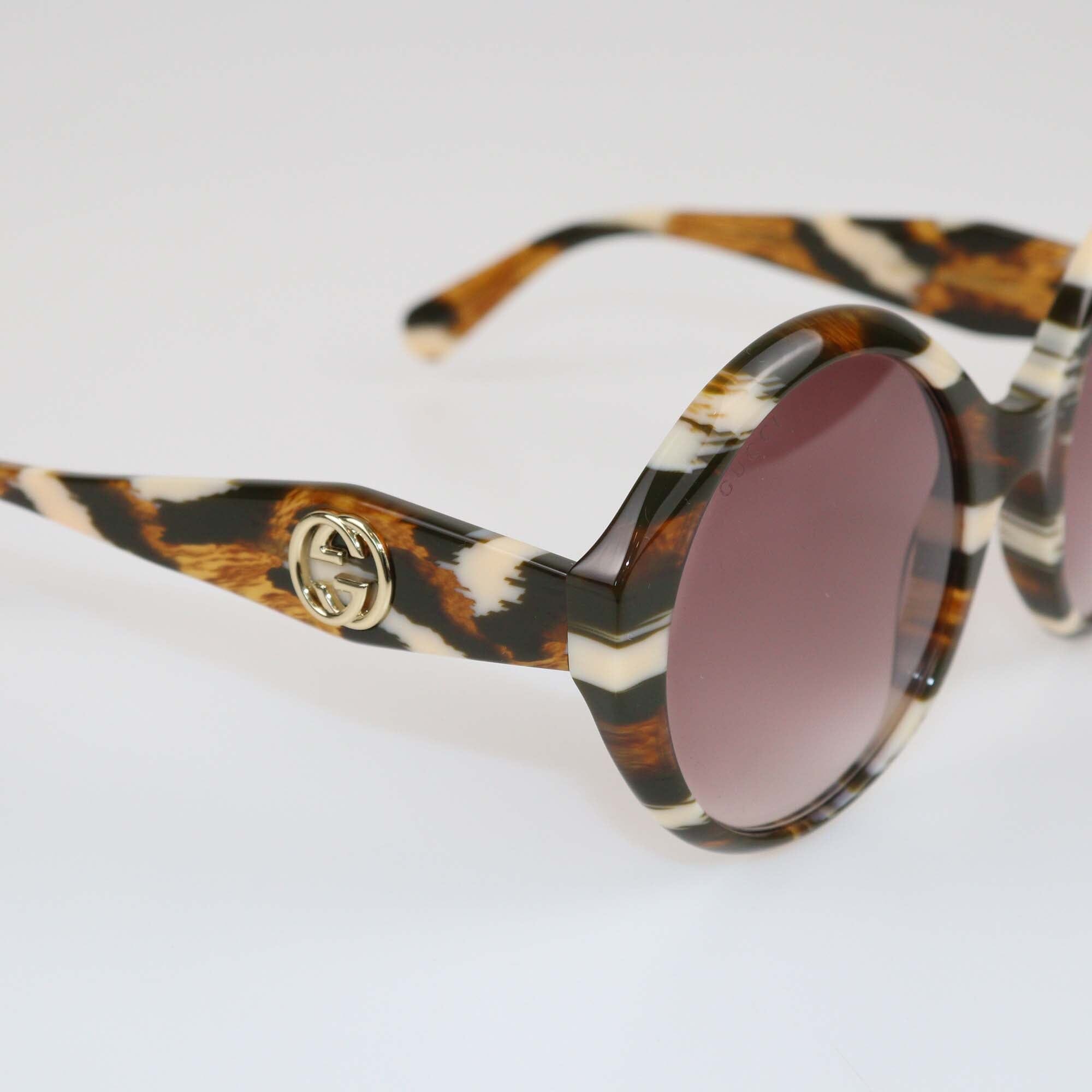 Gucci Multicolor/Burgundy Gradient Round Sunglasses Womens Gucci