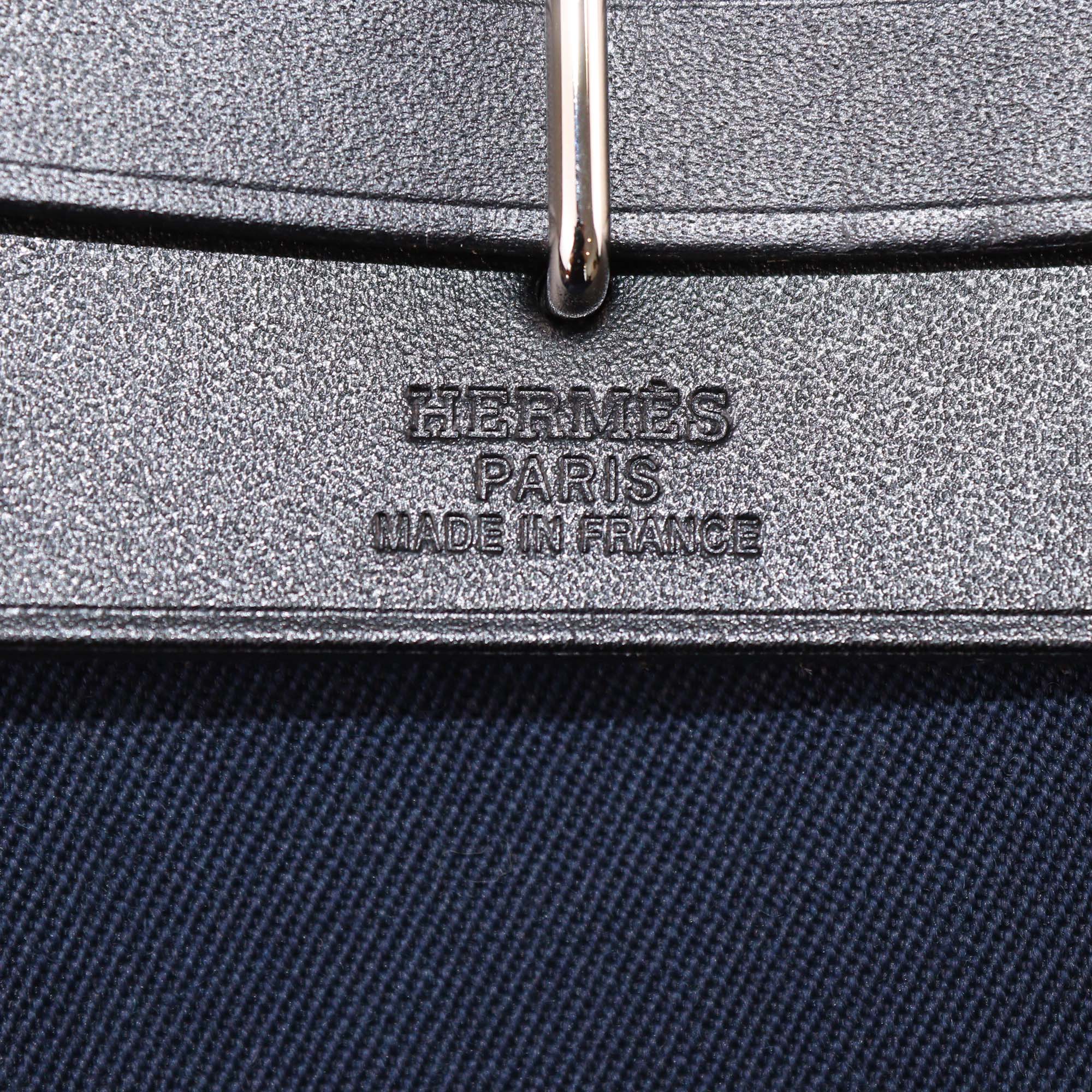 Hermes Navy Blue Toile Herbag TPM