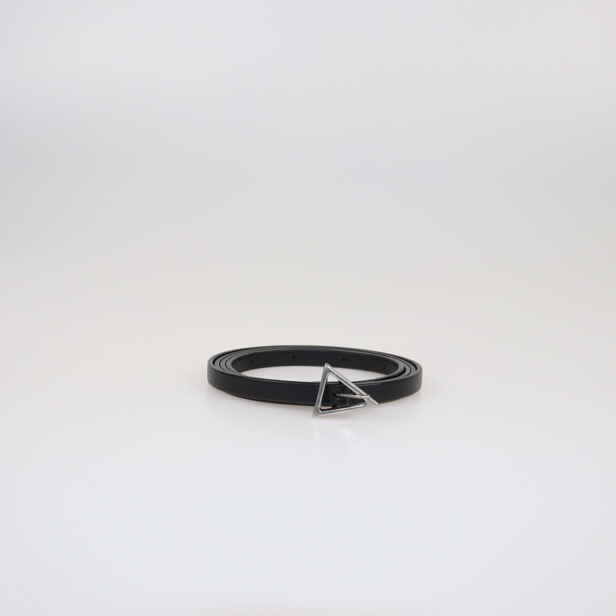 Bottega Veneta Black Skinny Triangle Belt Womens Bottega Veneta