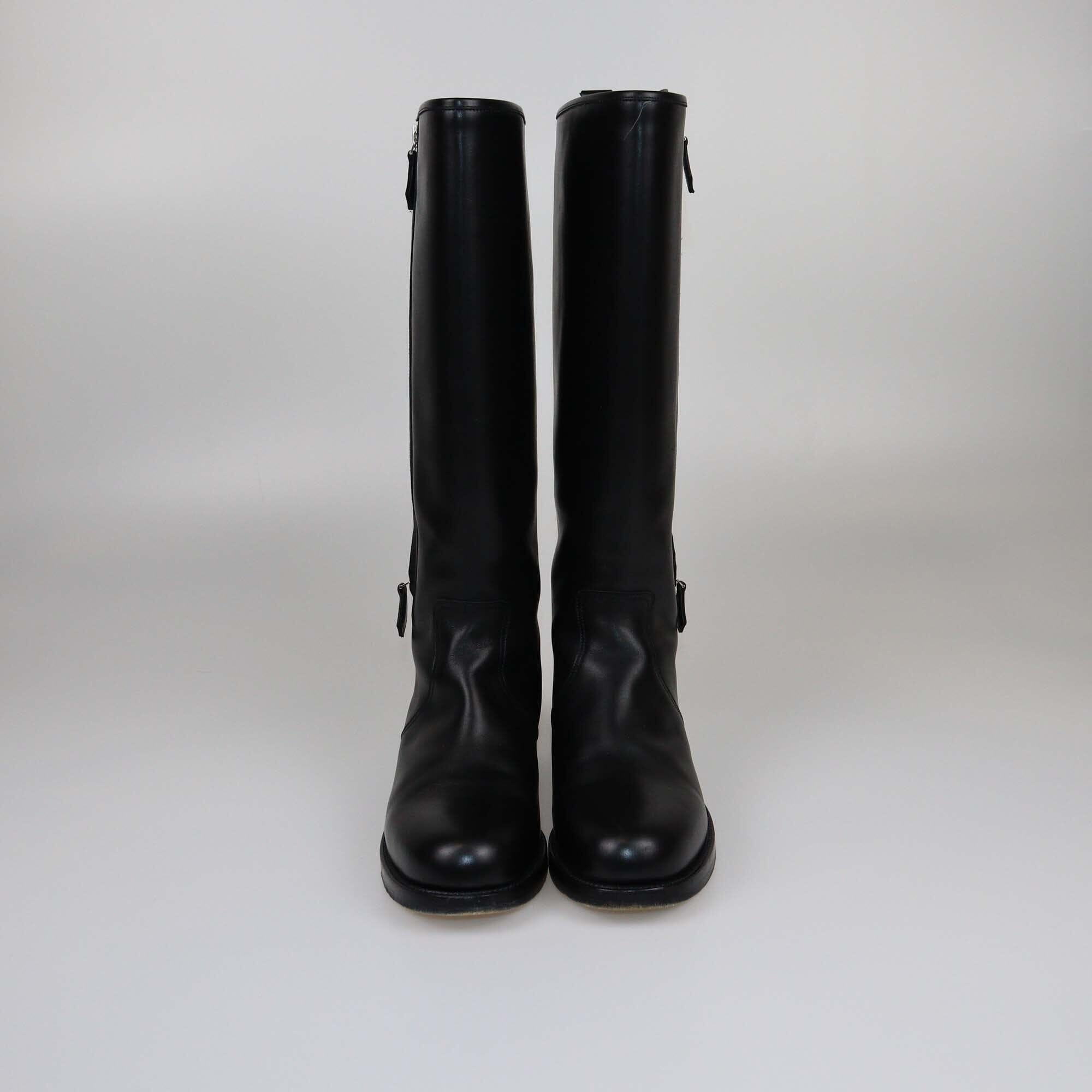 Hermes Black Whupstich Trim Riding Boots Womens Hermes