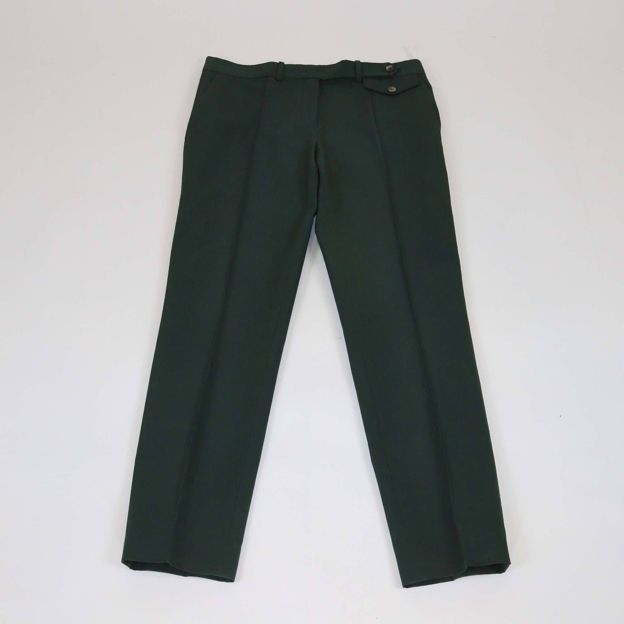 Celine Khaki Green Cotton Blended Front Pocket Trousers