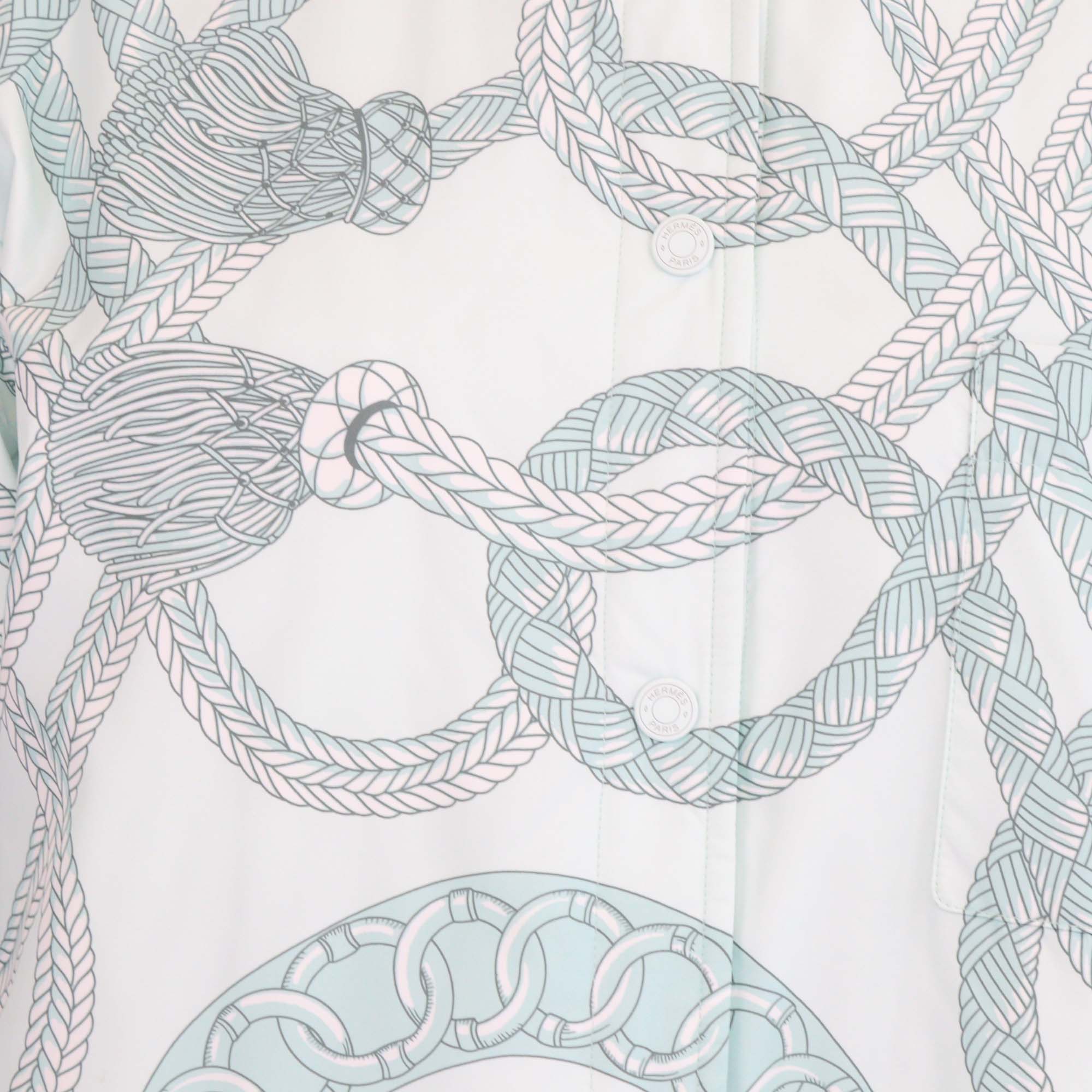 Hermes Mist Green Polyester Palefroi Remix Reversible Sweater