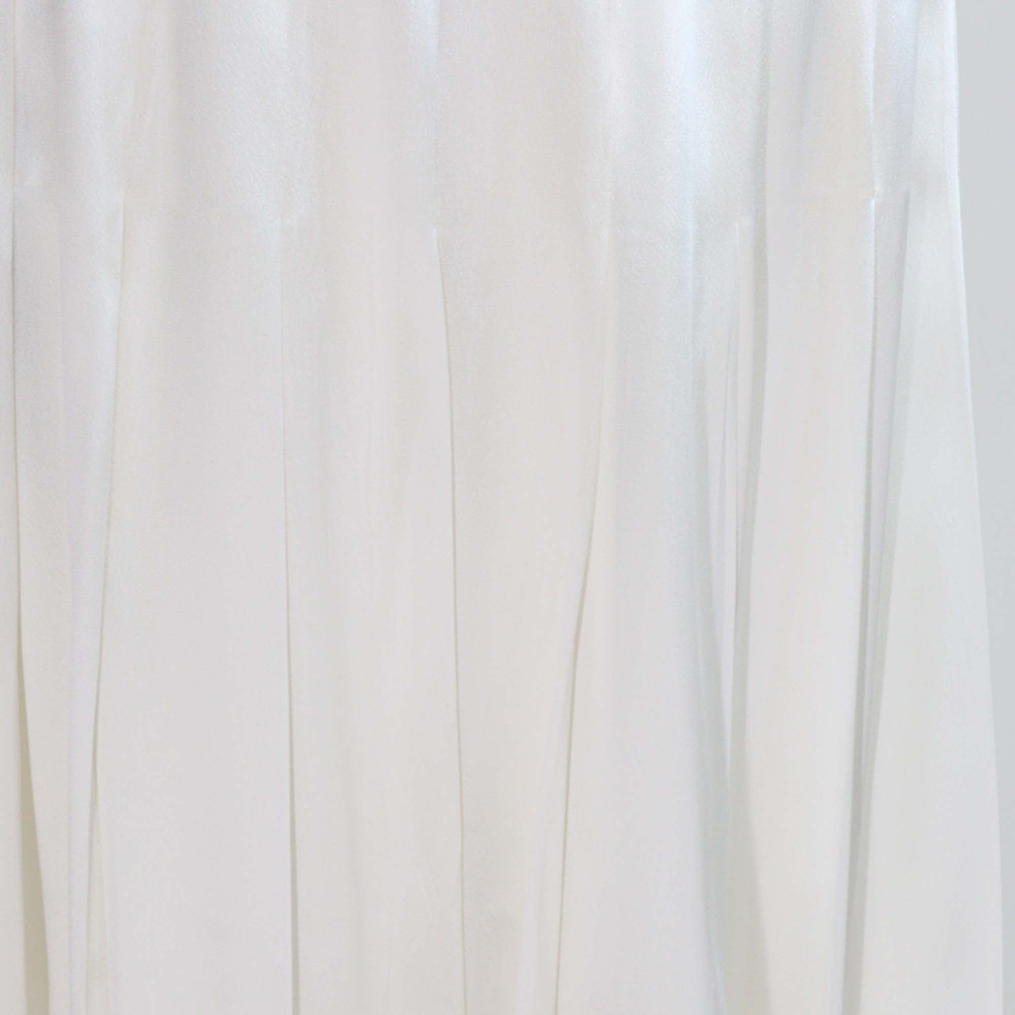 Prada Ivory Satin Pleated Maxi Skirt