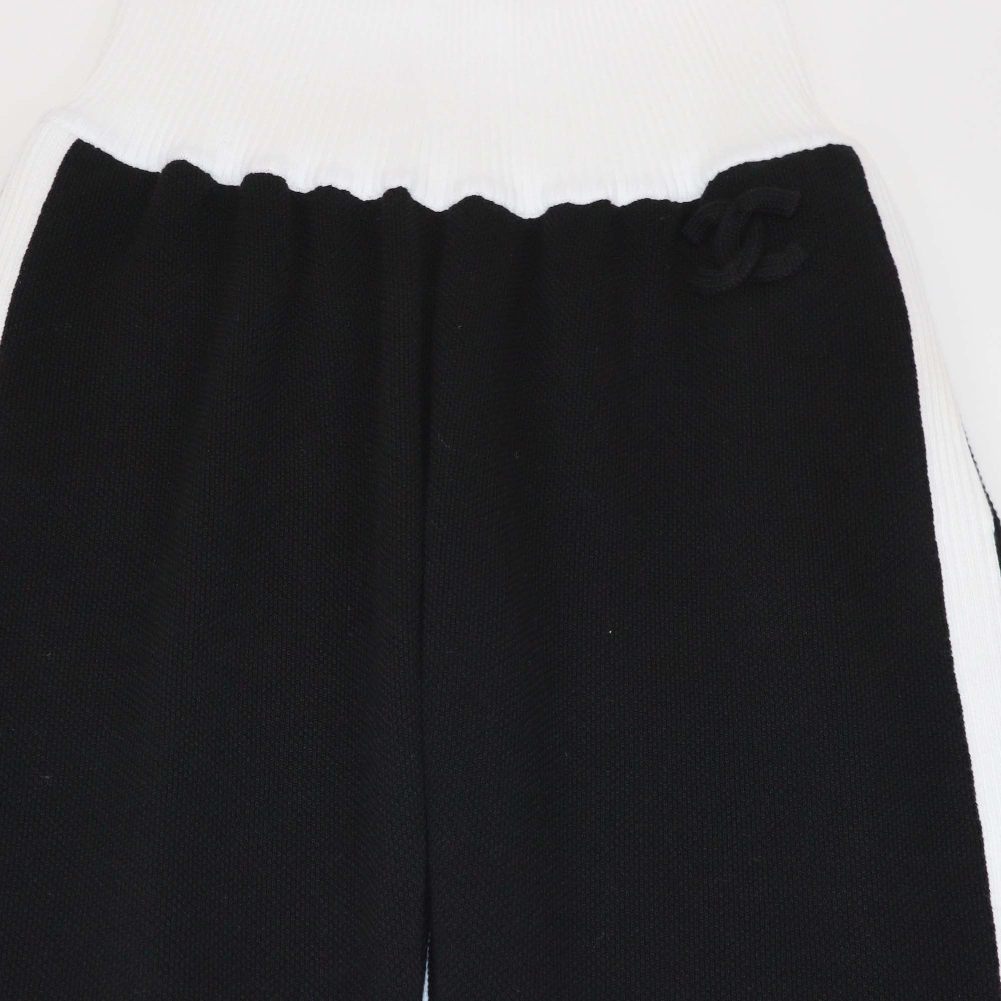 Chanel Black Knit Contrast Rib Knit Trim Detailed Joggers