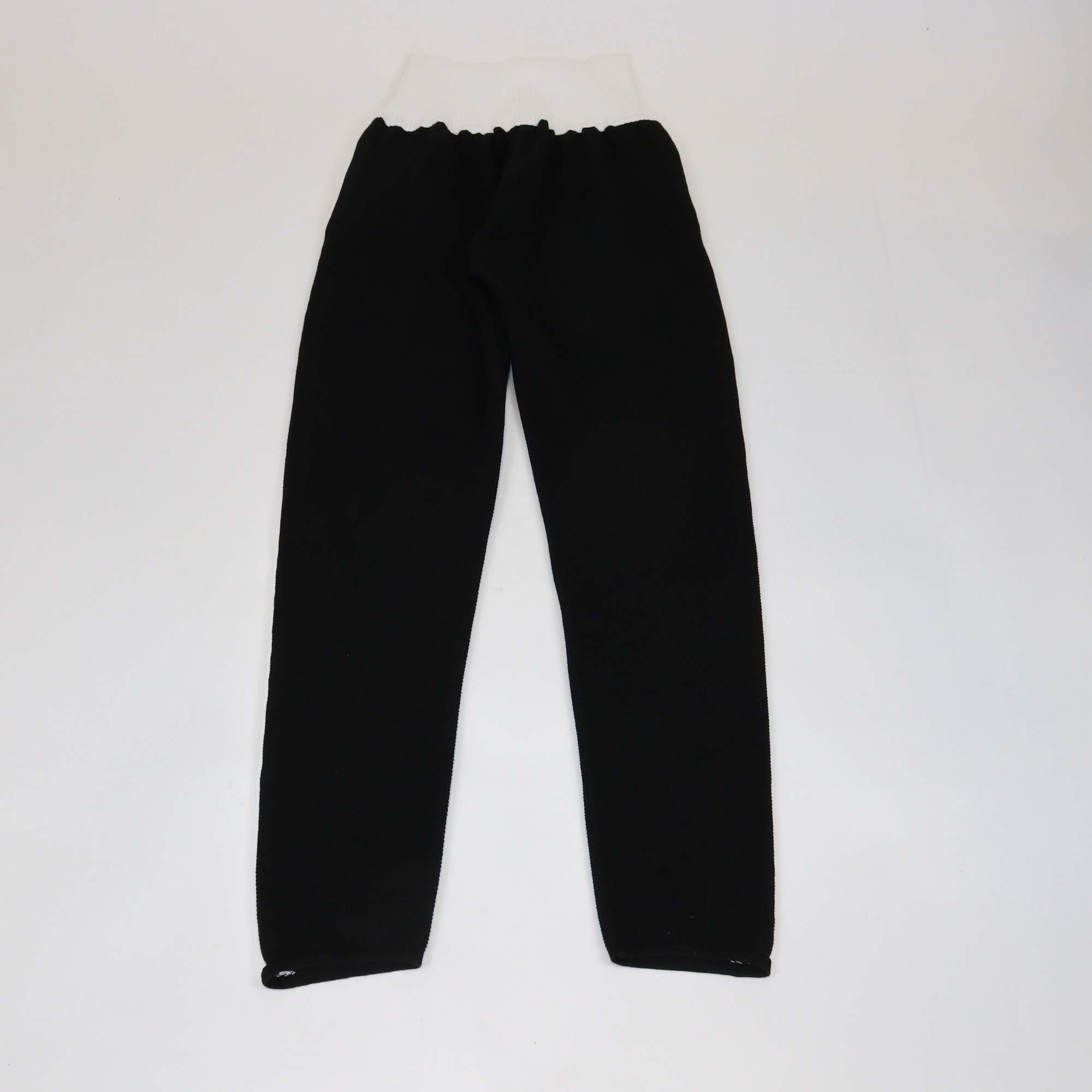 Chanel Black Knit Contrast Rib Knit Trim Detailed Joggers