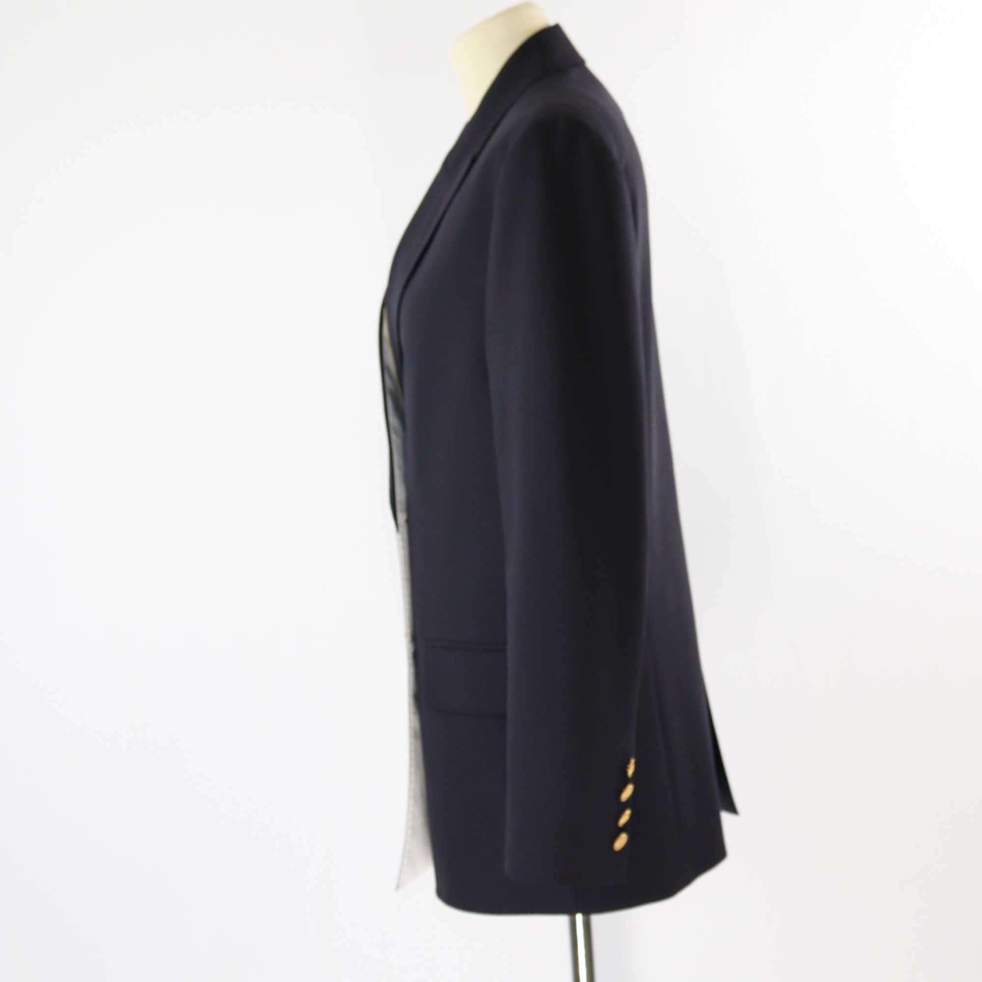 Valentino Dark/Blue Printed Inner Double Breasted Blazer Clothing Valentino