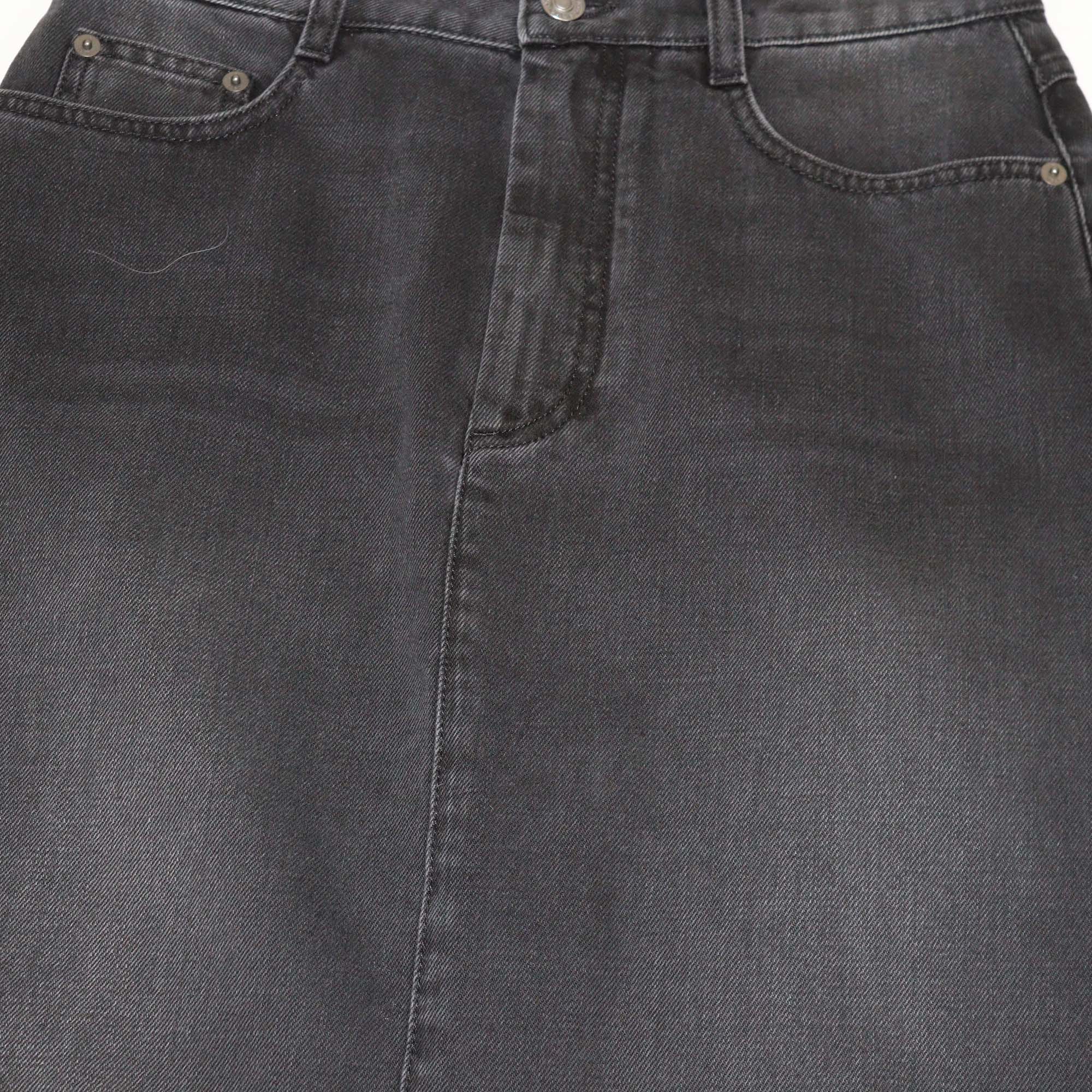 Givenchy Black Denim Distressed Hem Fitted Skirt