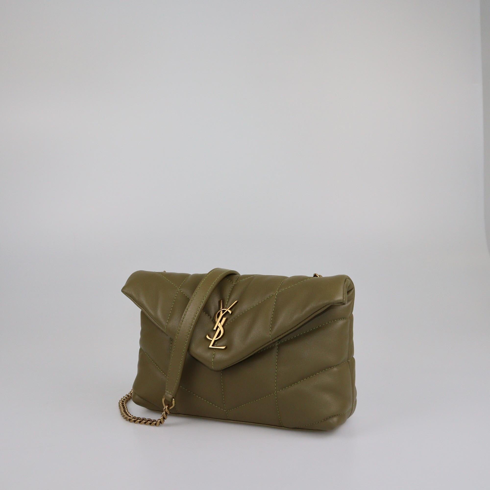 Saint Laurent Olive Green Mini Puffer Shoulder Bag Womens Saint Laurent