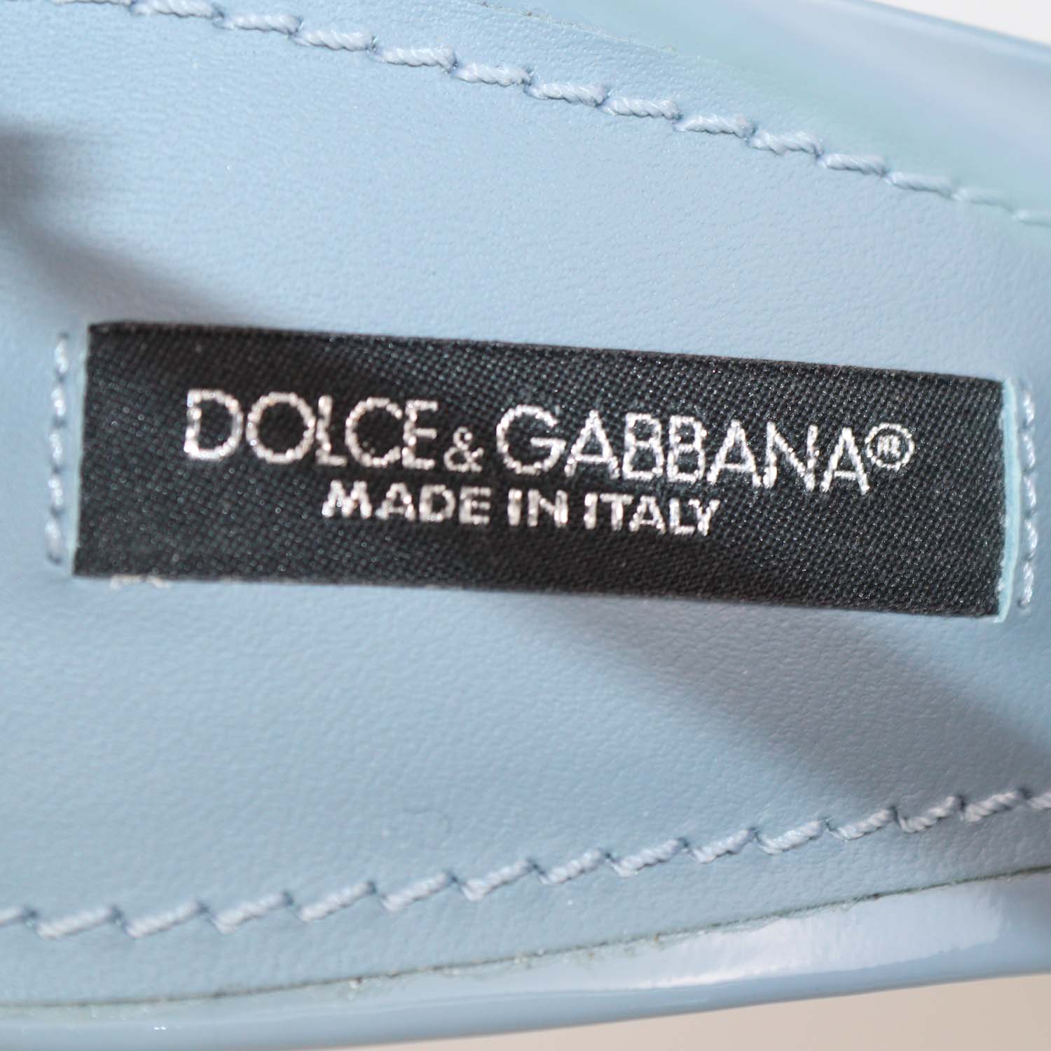 Dolce & Gabbana Blue Lizard Embossed Leather Ankle Strap Pumps