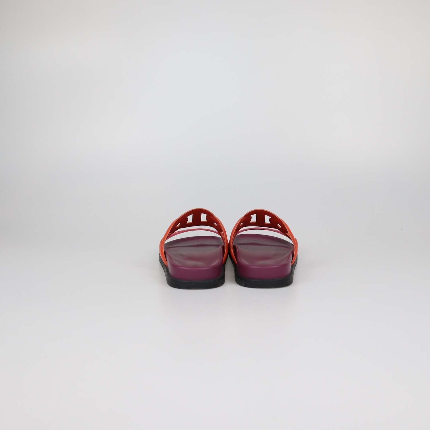 Hermes Orange/Pink Leather Extra Sandals