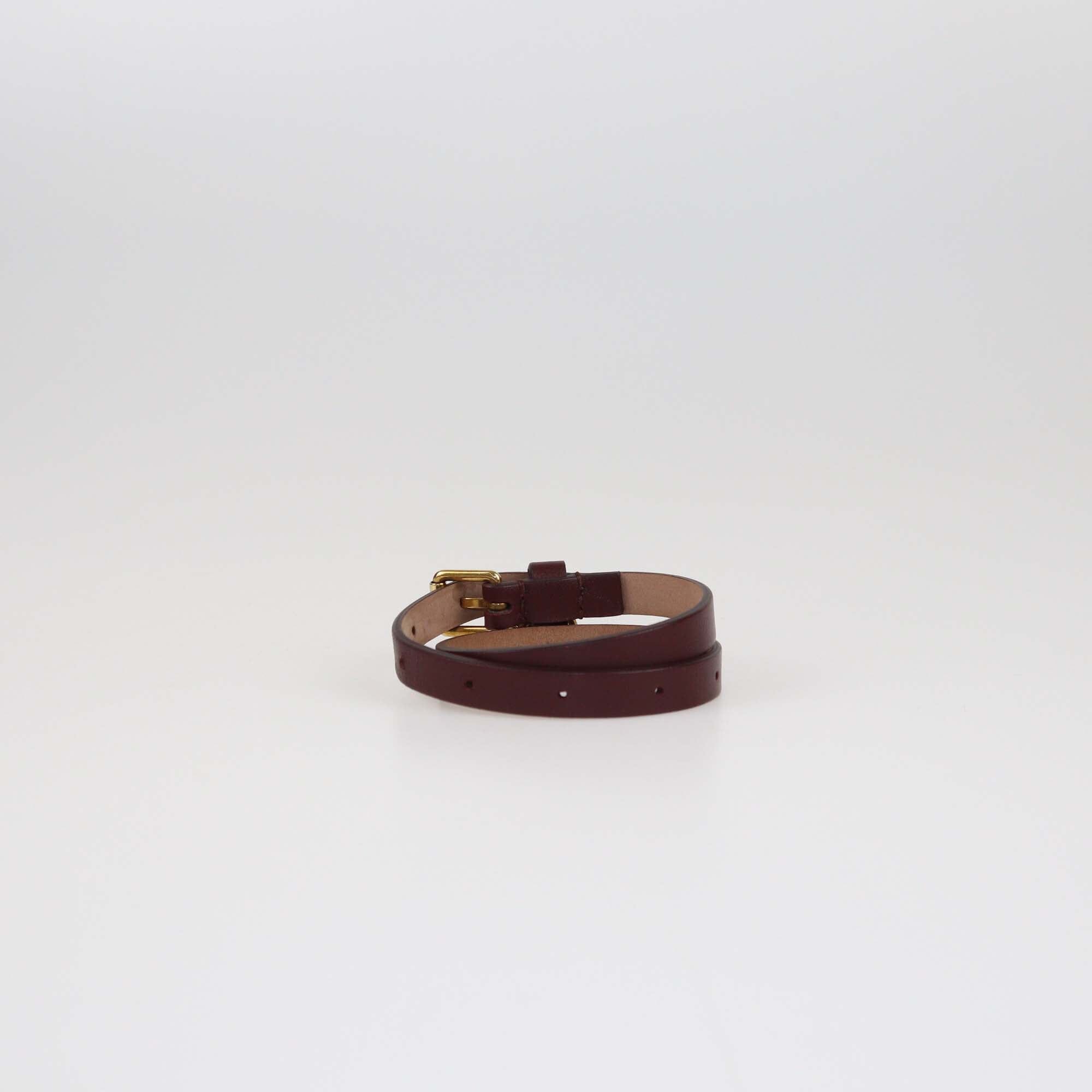 Alexander McQueen Burgundy Skull Charm Double Wrap Bracelet Womens Alexander McQueen