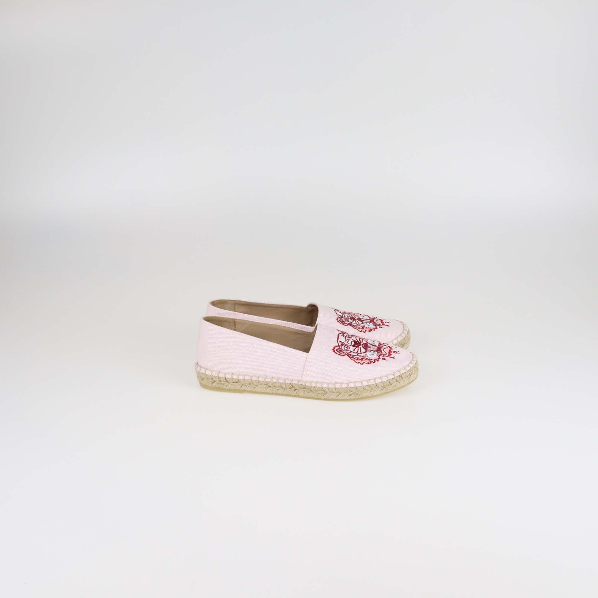 Kenzo Pink Classic Tiger Canvas Espadrille Flats
