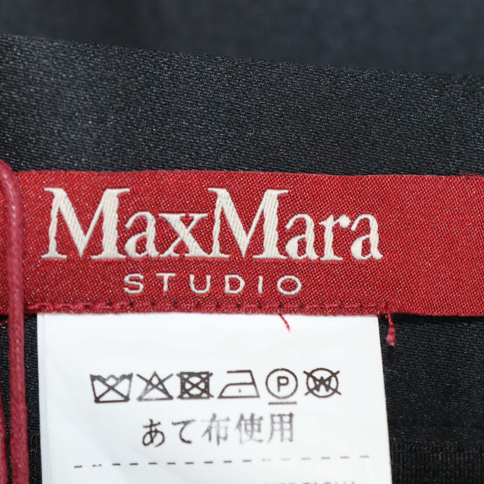 Max Mara Studio Black Jersey Synthetic ABACO Maxi Skirt
