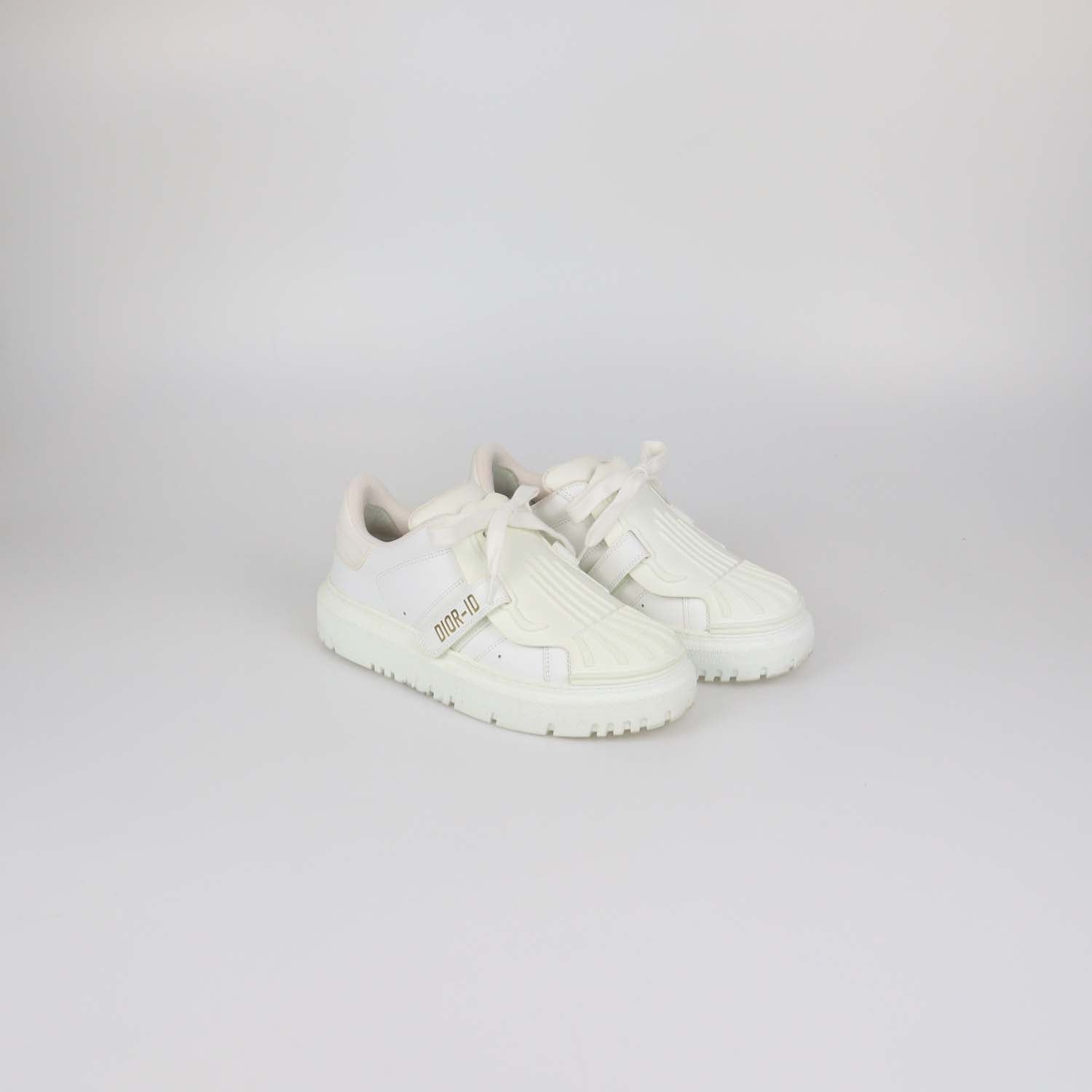 Christian Dior White Leather and Rubber Dior-ID Sneakers