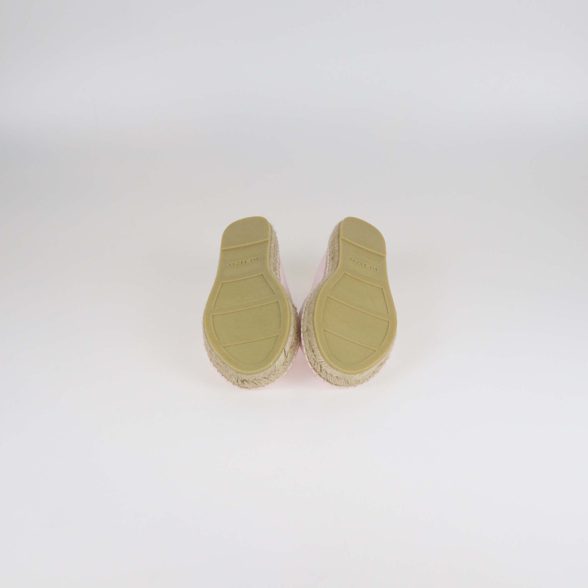 Kenzo Pink Classic Tiger Canvas Espadrille Flats