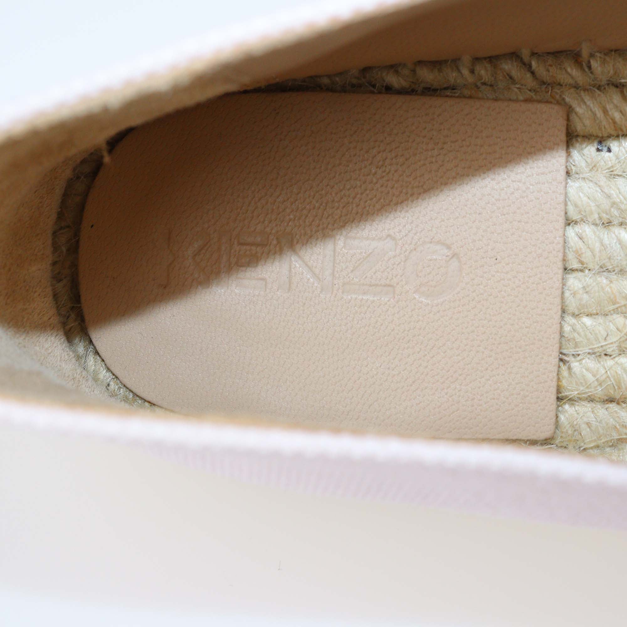 Kenzo Pink Classic Tiger Canvas Espadrille Flats