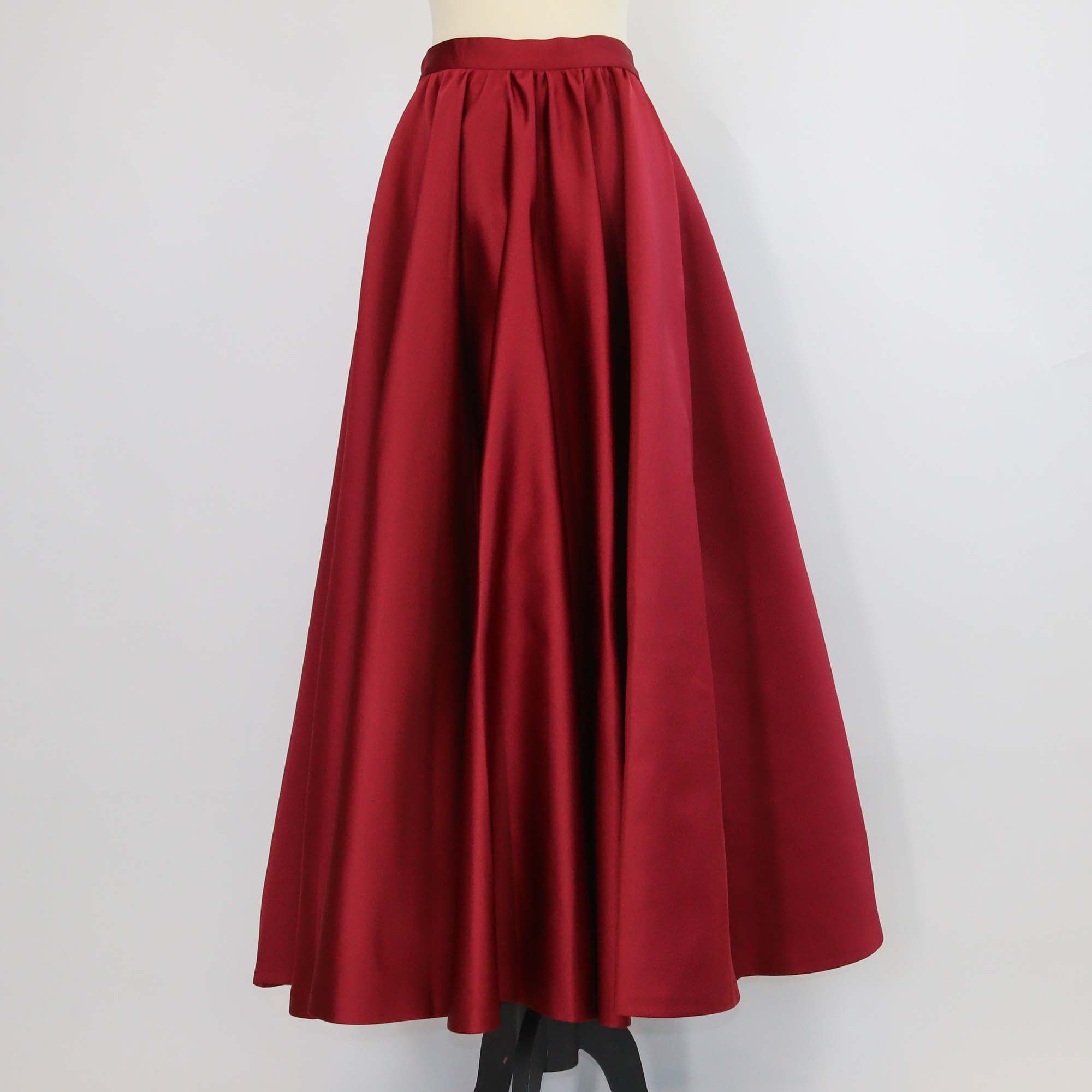 Max Mara Studio Metallic Maroon Jersey Synthetic ABACO Maxi Skirt