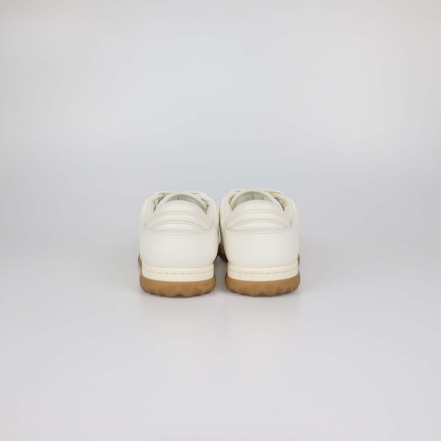 Gucci Off White Leather and Fabric Mac80 Low Top Sneakers