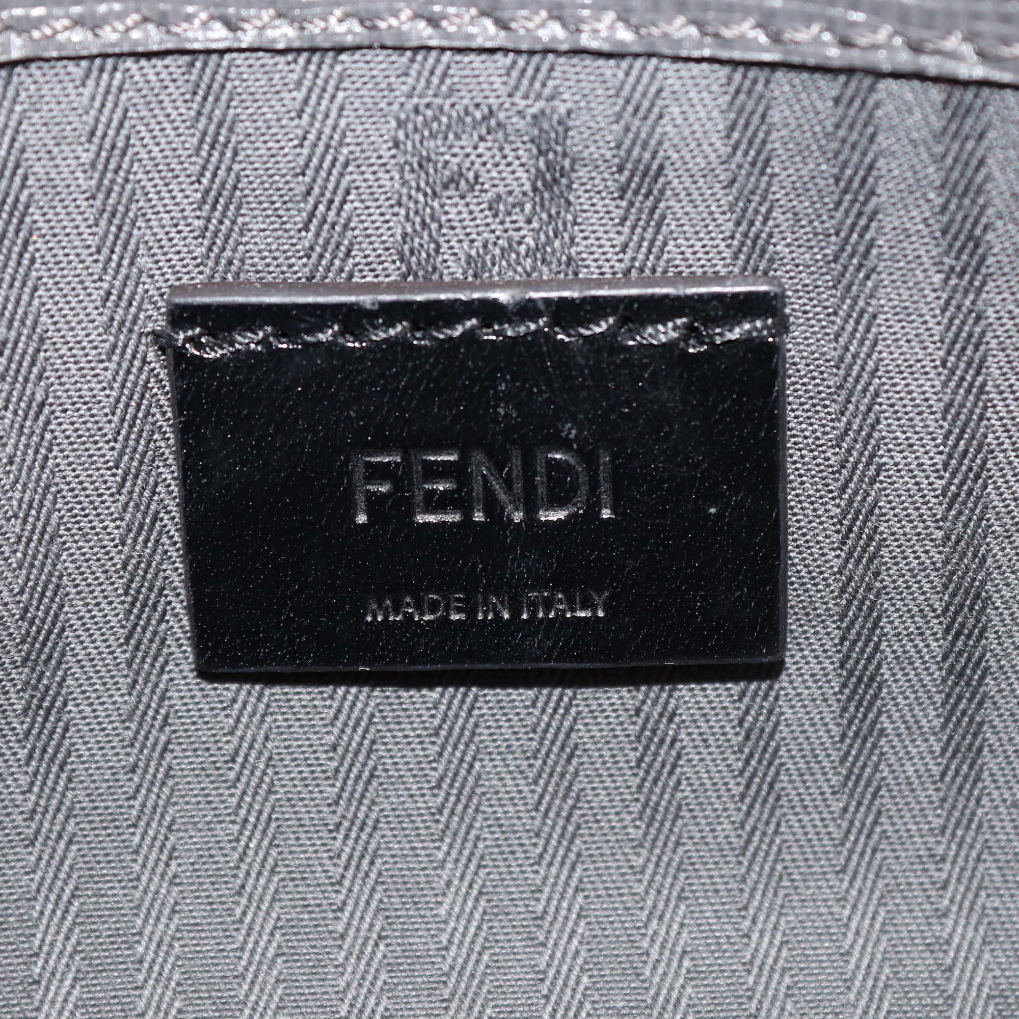 Fendi Grey/Yellow Leather 2Jours Envelope Clutch
