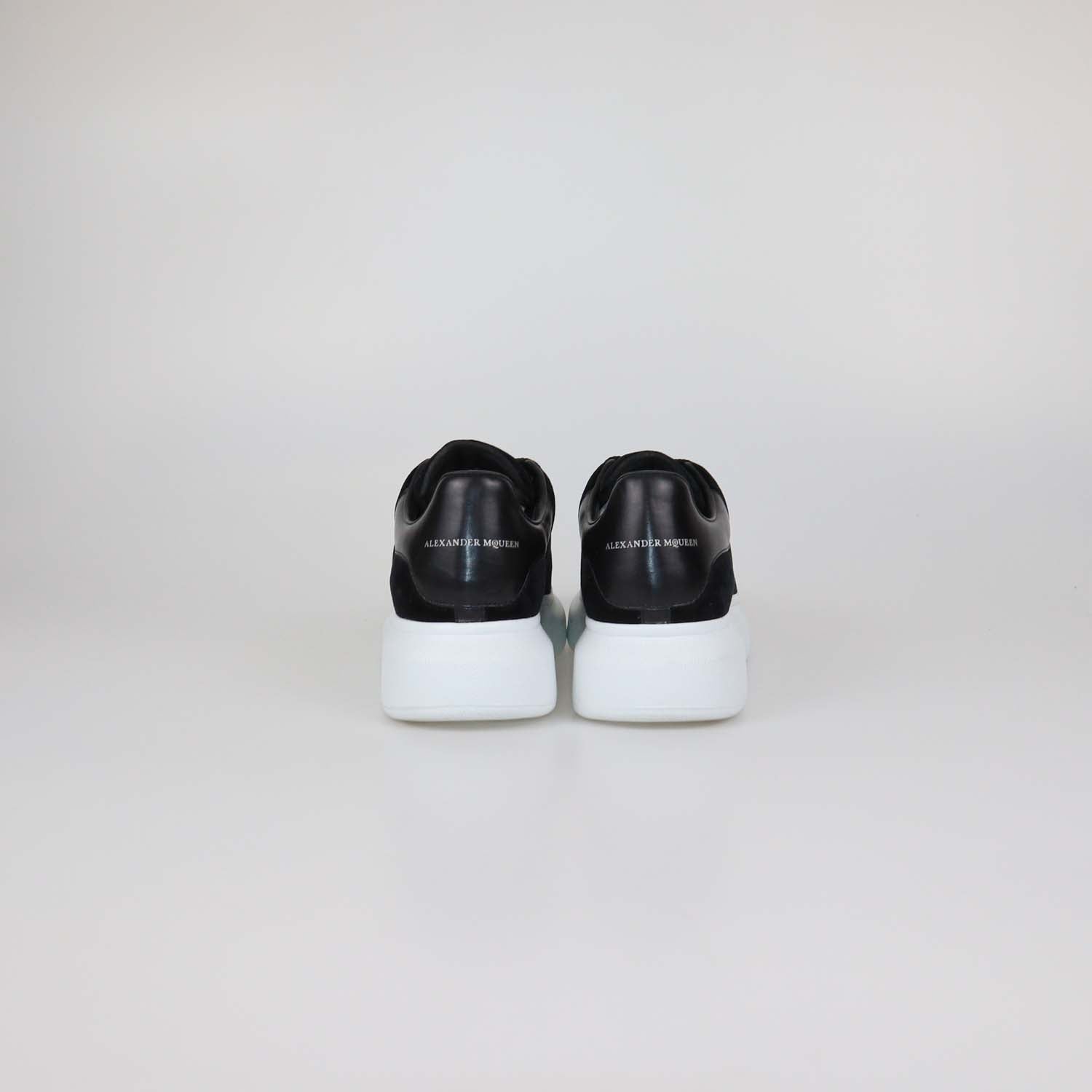 Alexander McQueen Black Velvet Oversized Low Top Sneakers