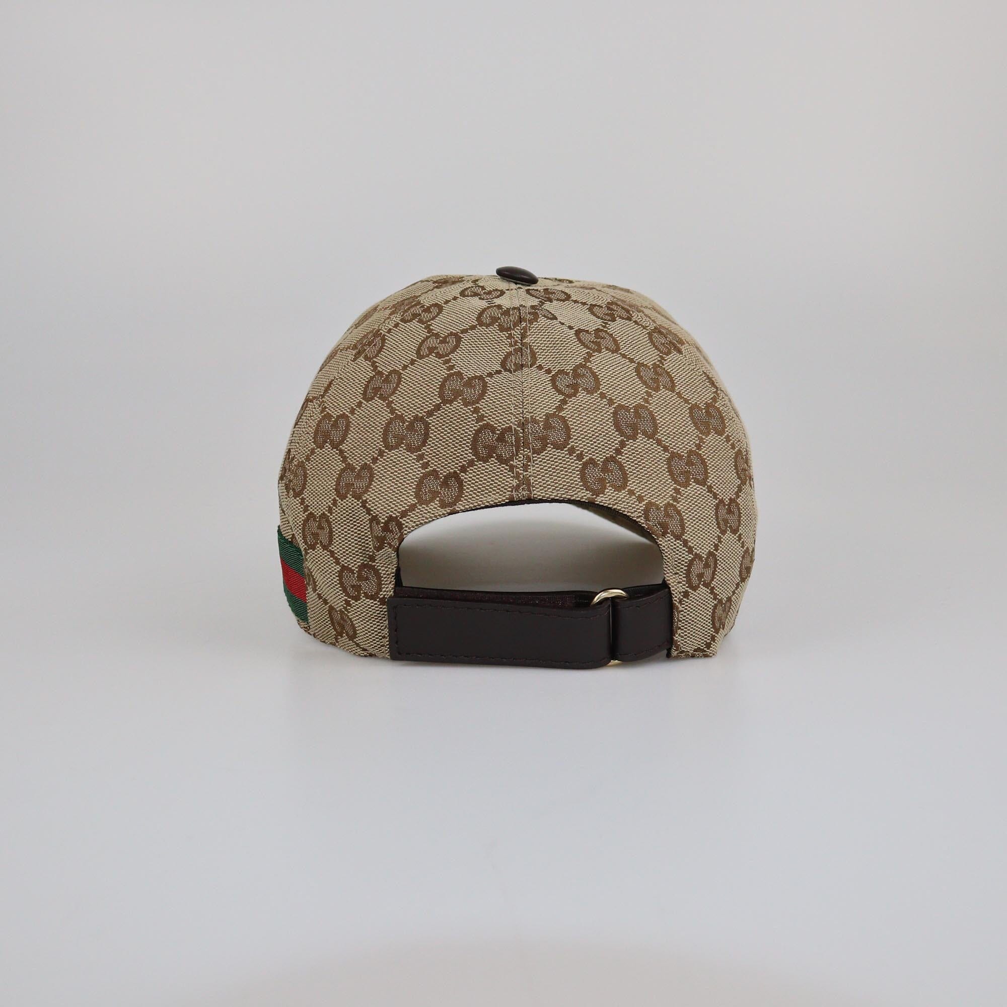 Gucci Beige GG Canvas Web Baseball Cap Womens Gucci