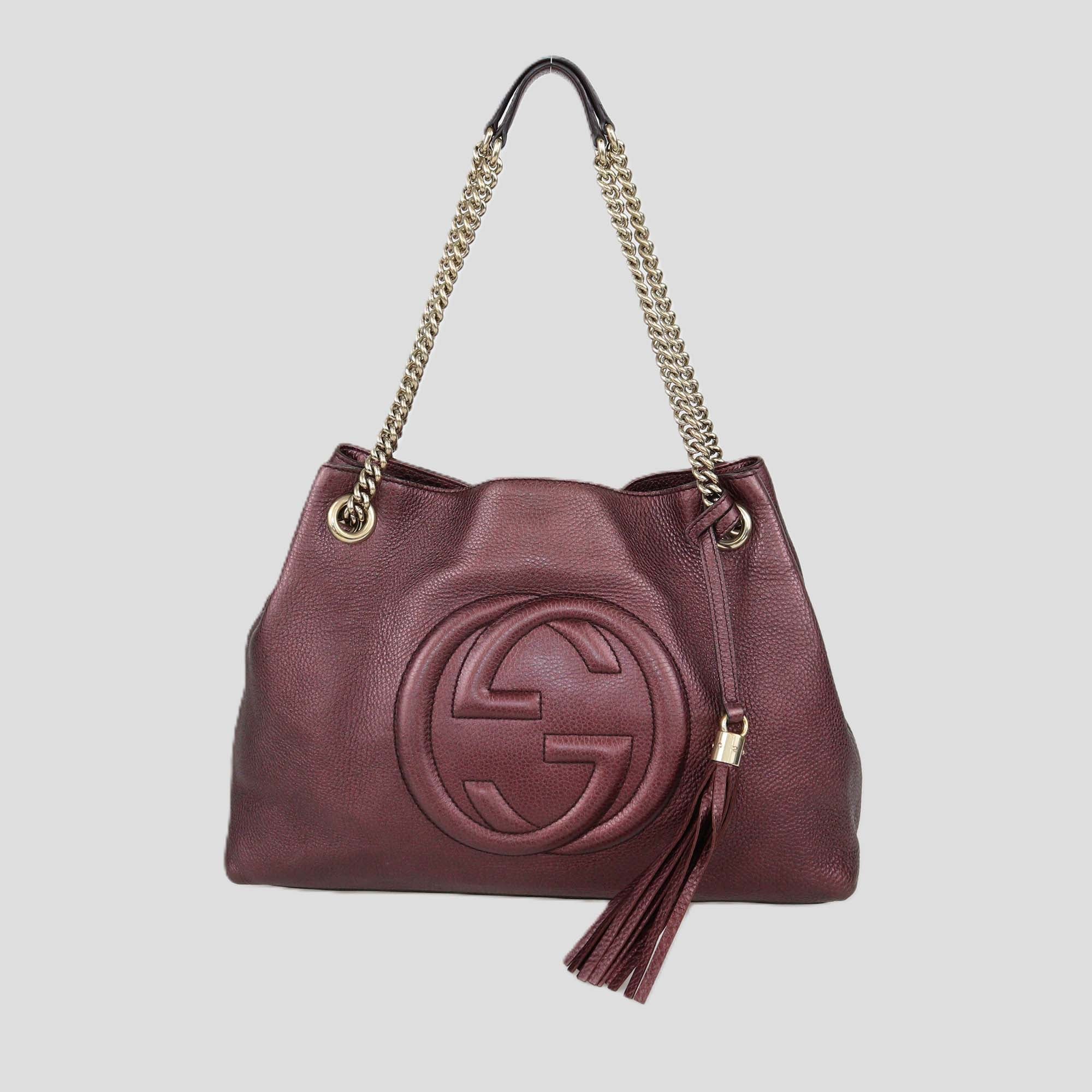 Gucci Metallic Purple Leather Medium Soho Chain Shoulder Bag