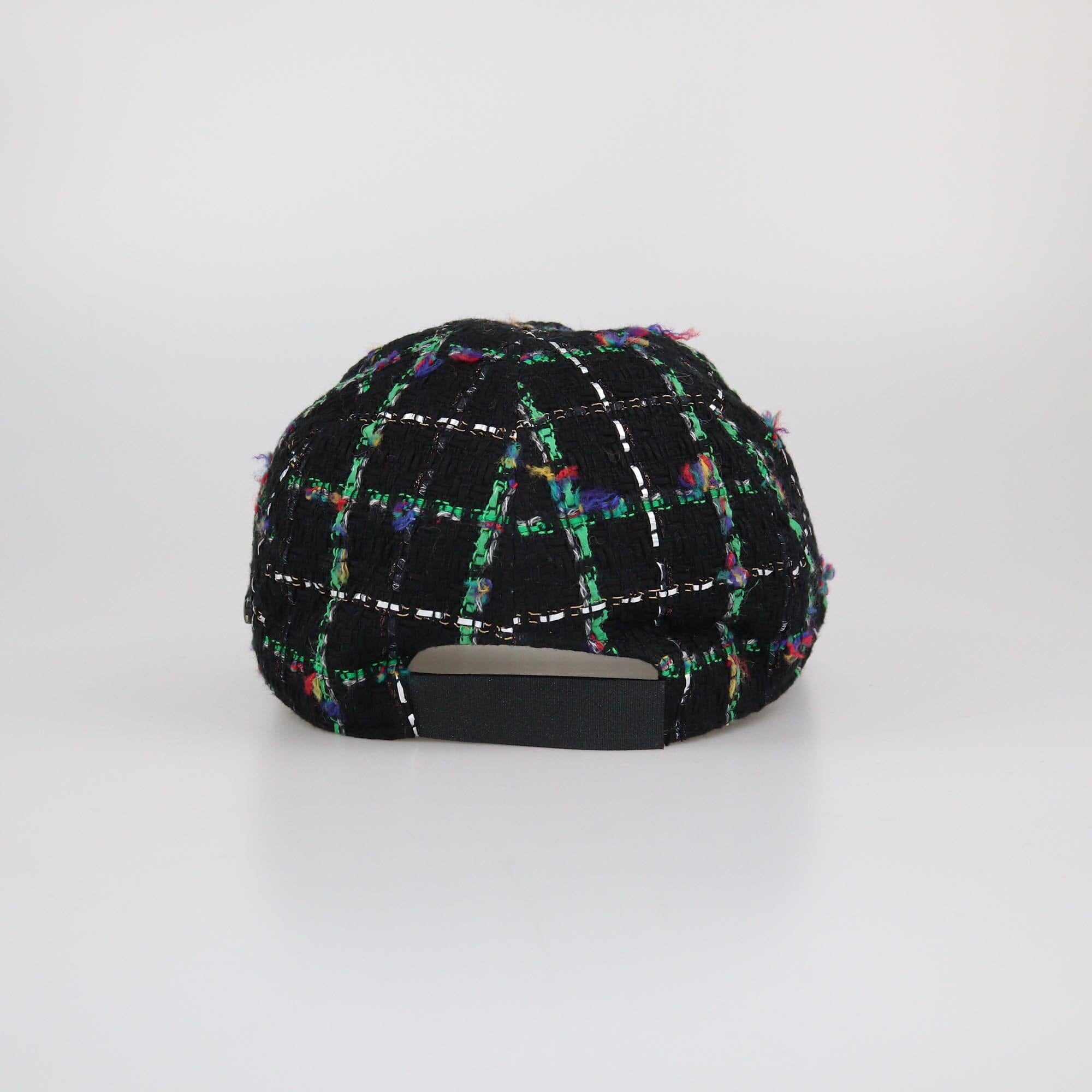 Chanel Black/Multicolor Tweed Baseball Cap Womens Chanel