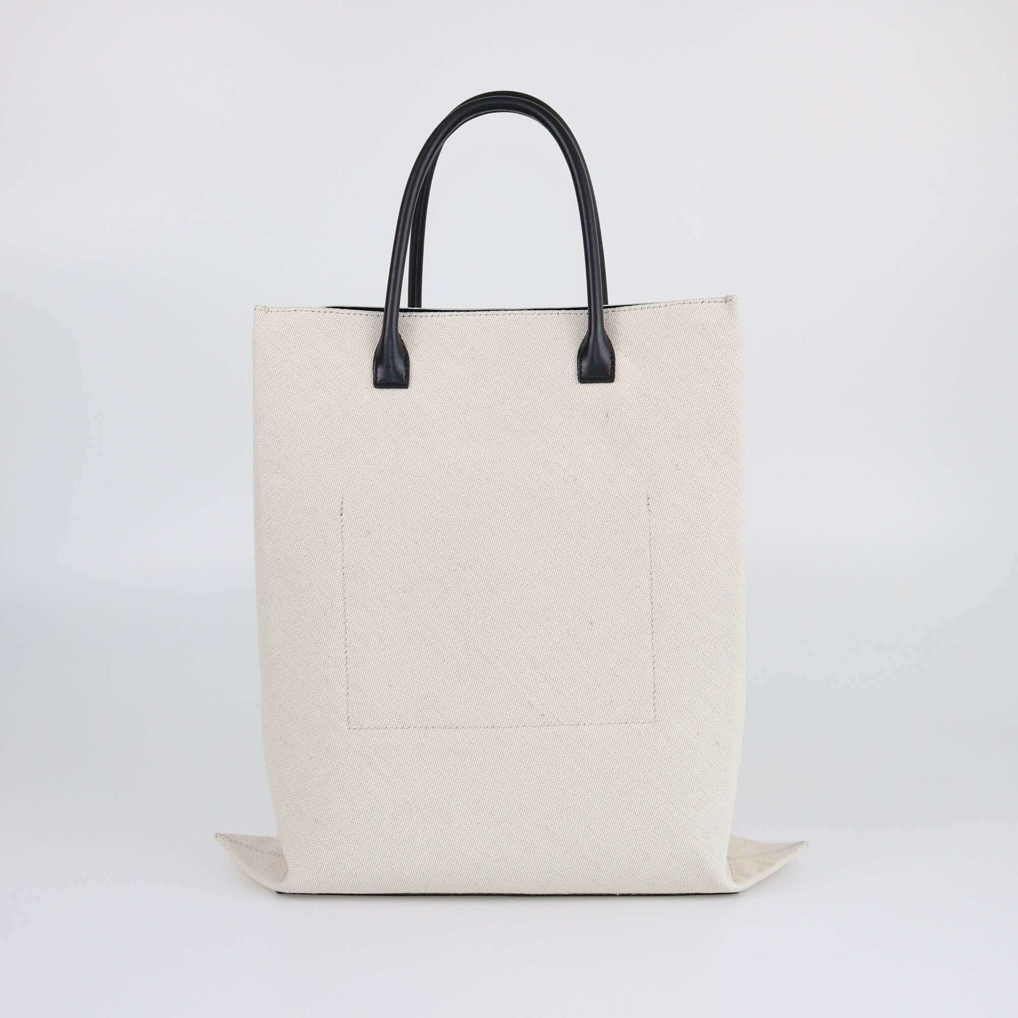 Jill Sanders Black/Beige Canvas Patch Pocket Tote Womens Jil Sander