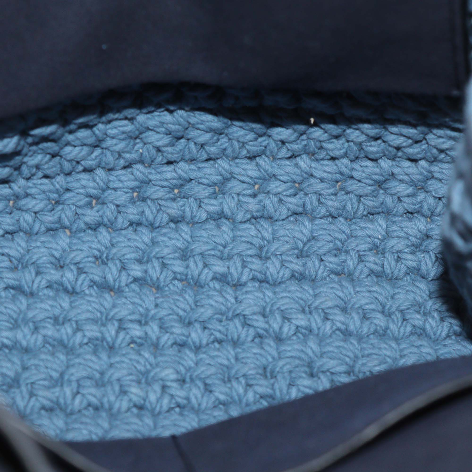 Stella McCartney Blue Crochet Fabric Mini Falabella Tote