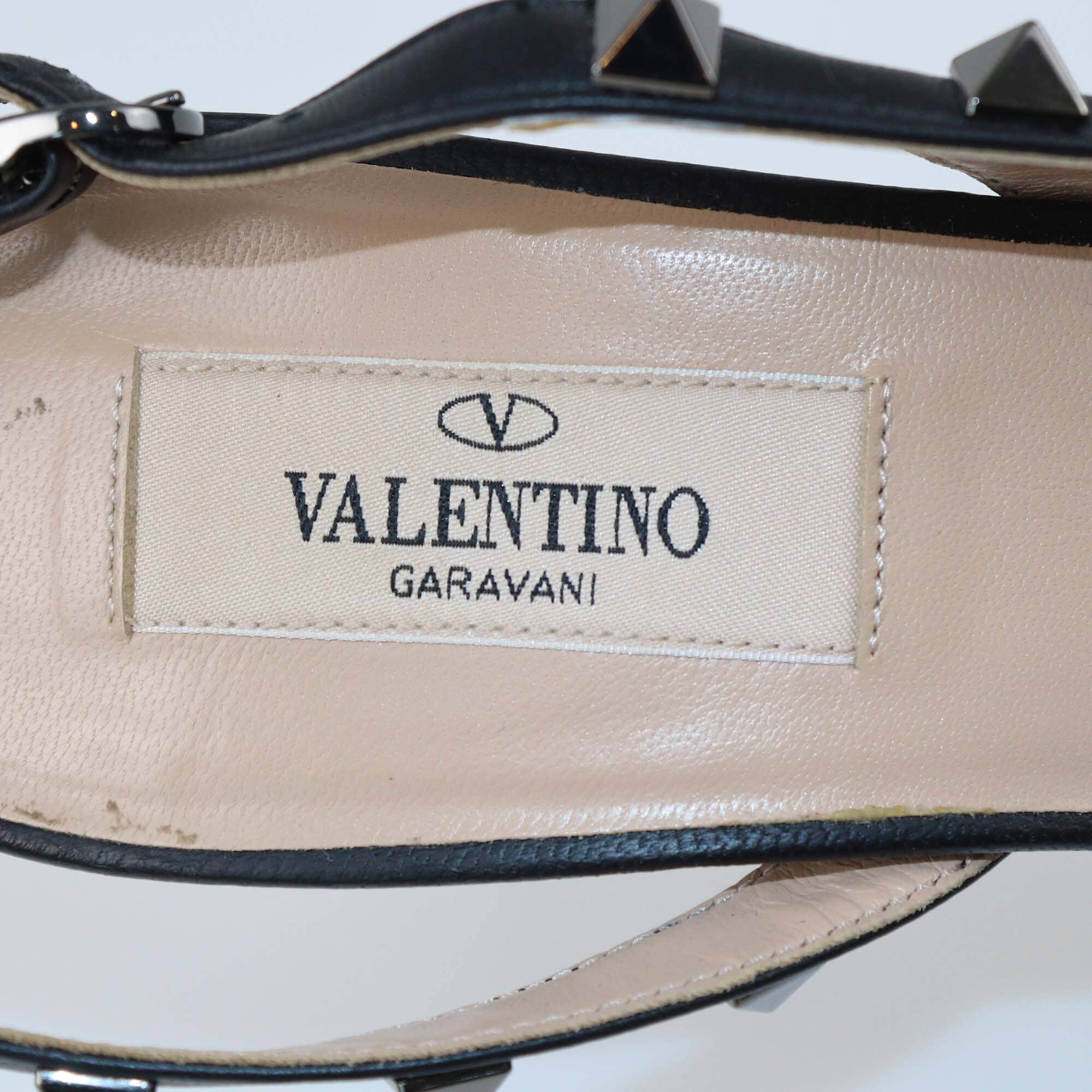 Valentino Black Rockstud Slingback Pumps Womens Valentino