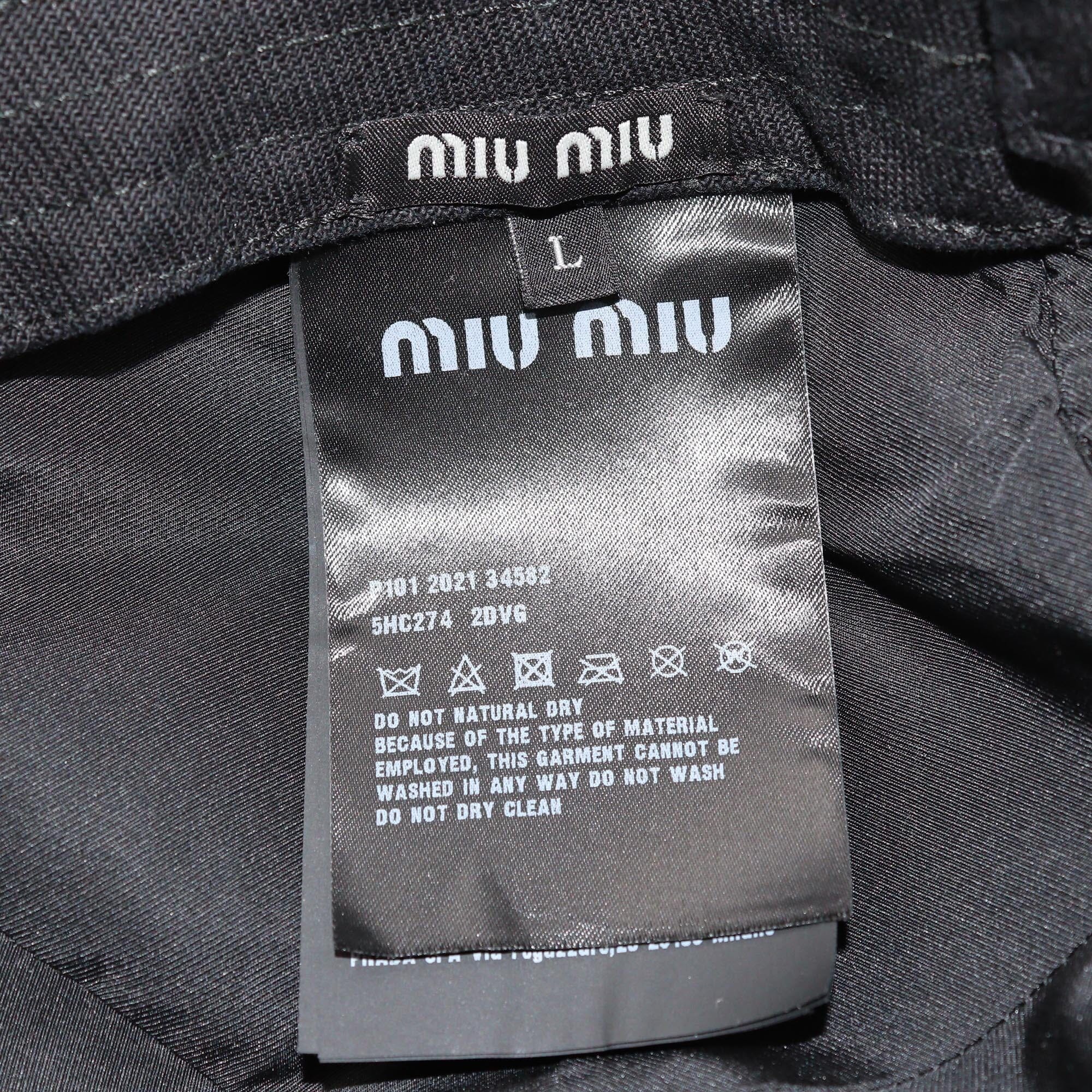 Miu Miu Black Mosaic Gemstone Embellished Baseball Cap Womens Miu Miu
