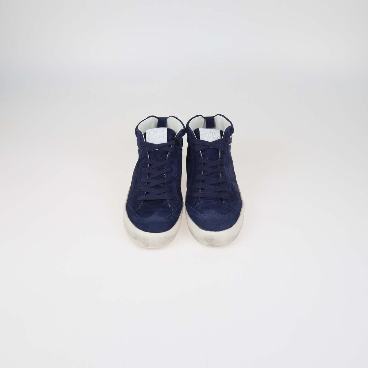 Golden Goose Navy Blue Suede Midstar Sneakers