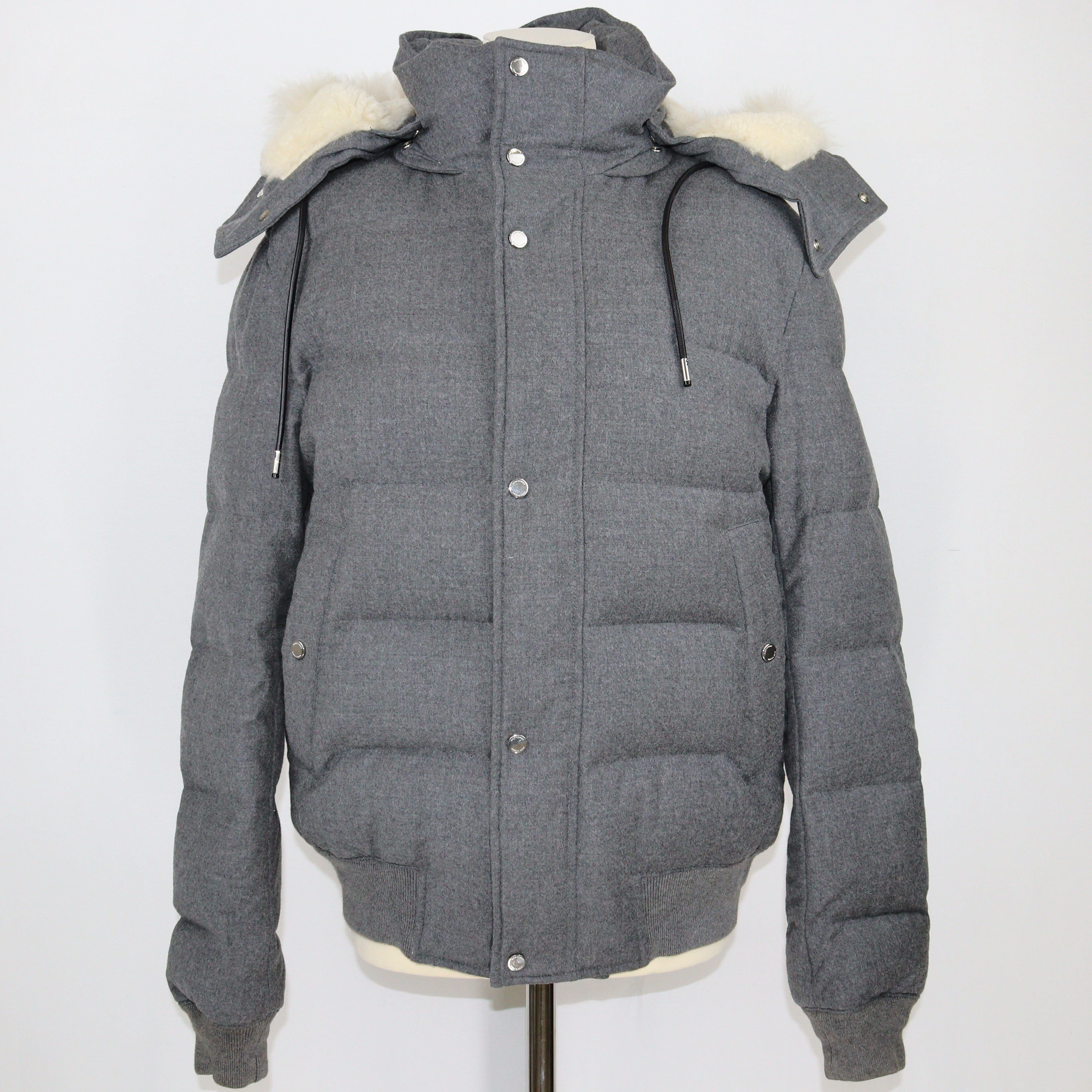 Grey Fur Hooded Jacket Clothings Dior