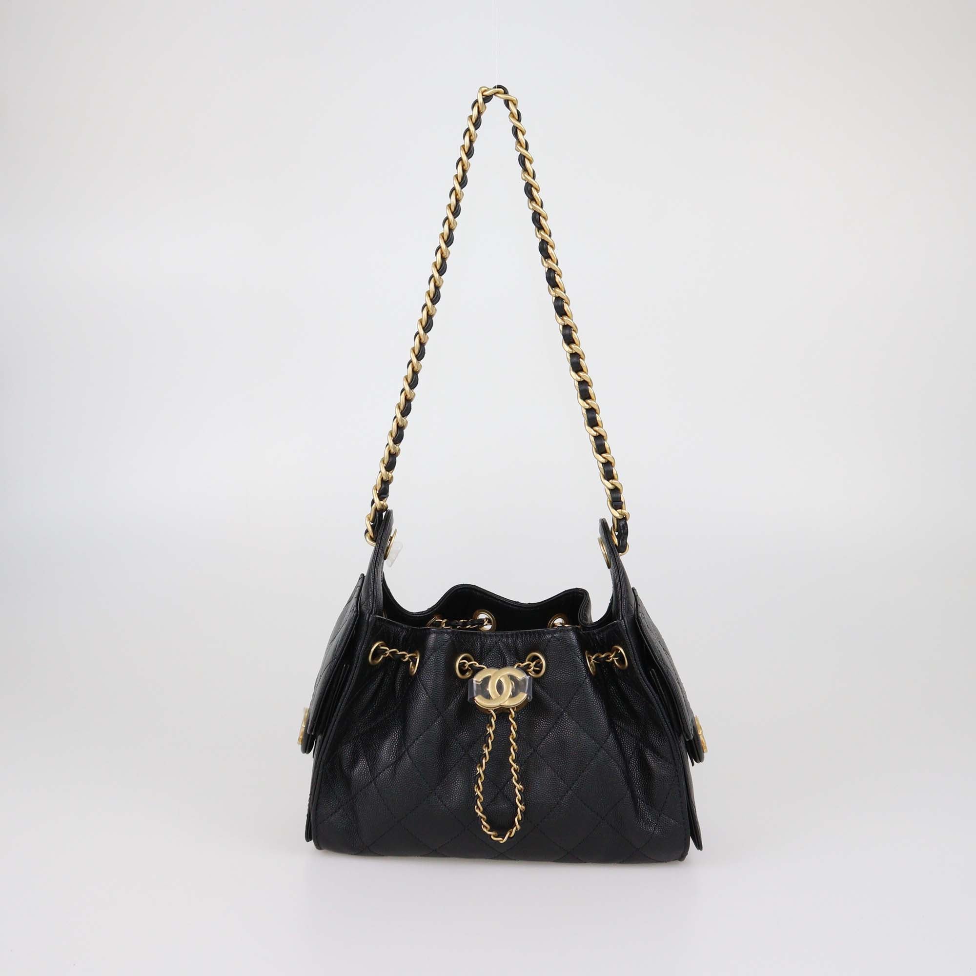 Chanel Black Quilted Caviar Leather Mini 25 Bag