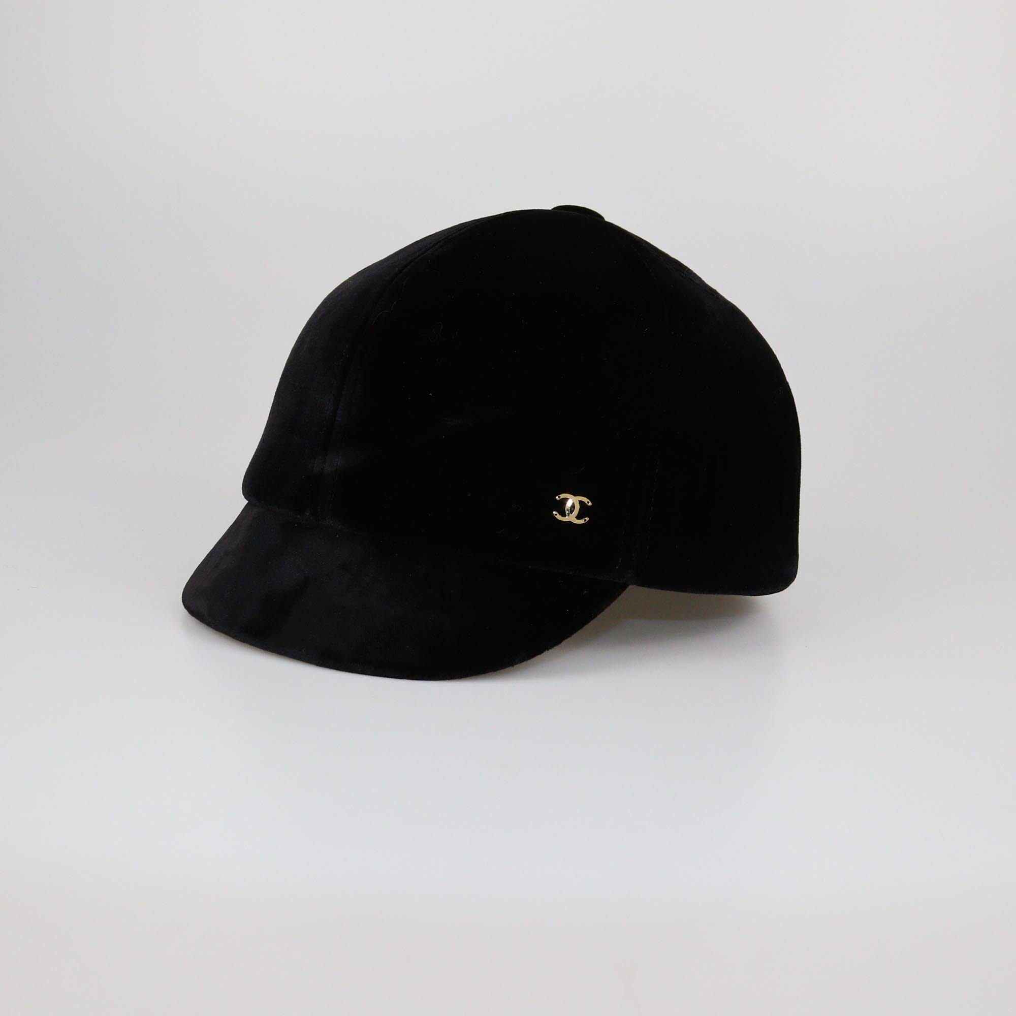 Chanel Black CC Riding Cap Womens Chanel
