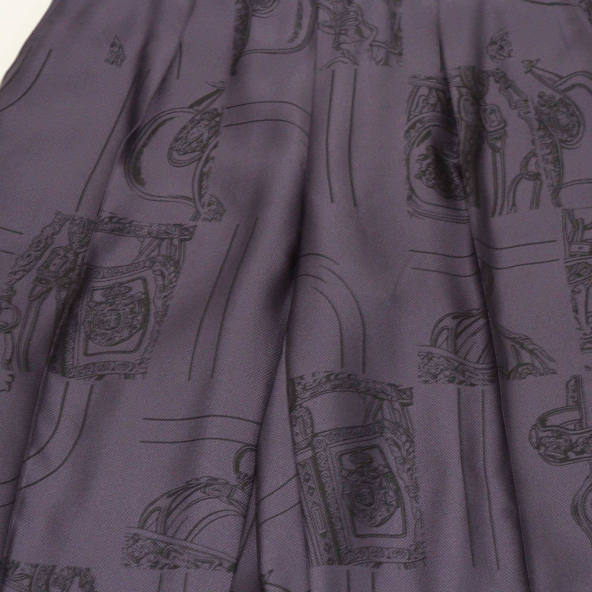Hermes Violet Silk En Desordre Finesse Pants