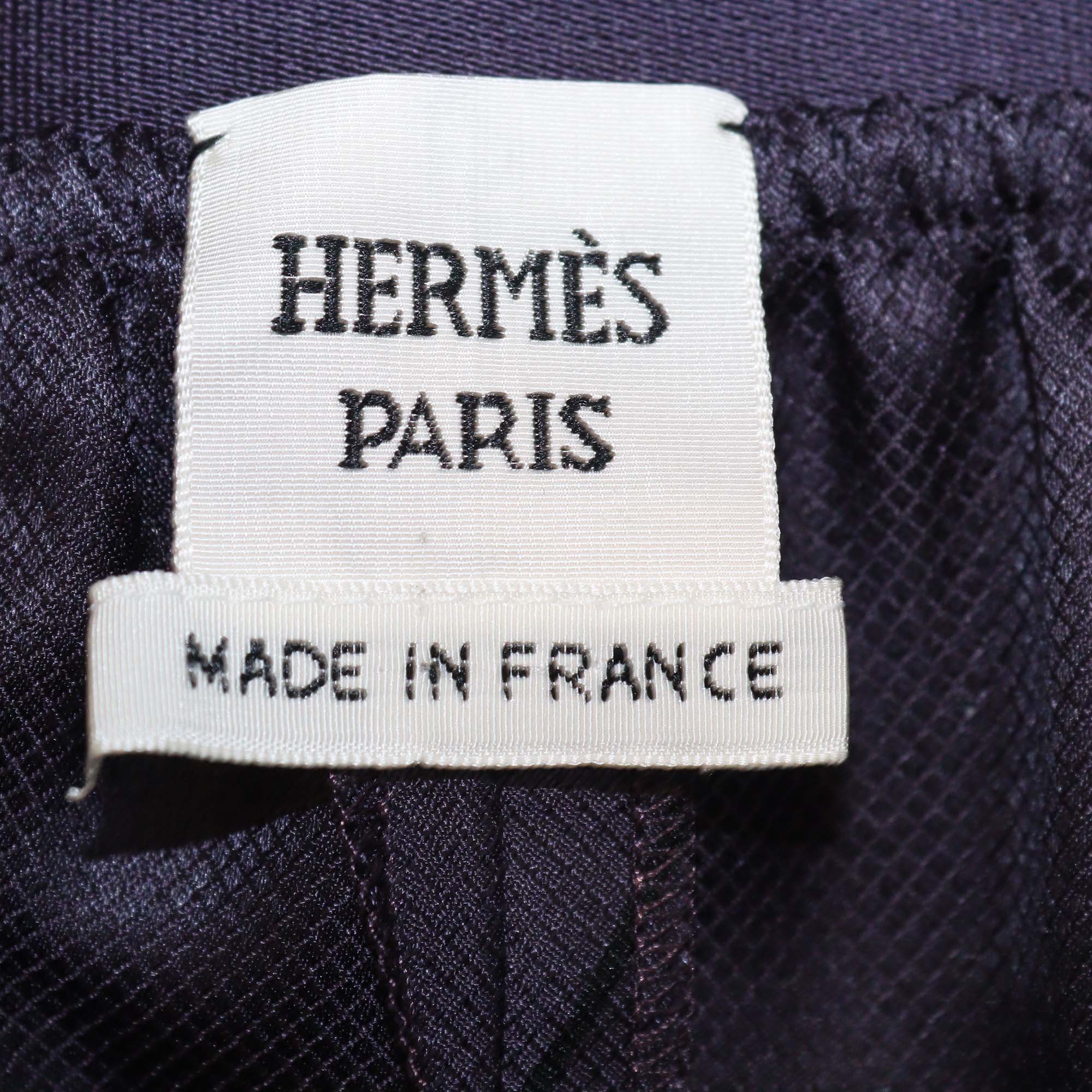 Hermes Violet Silk En Desordre Finesse Pants