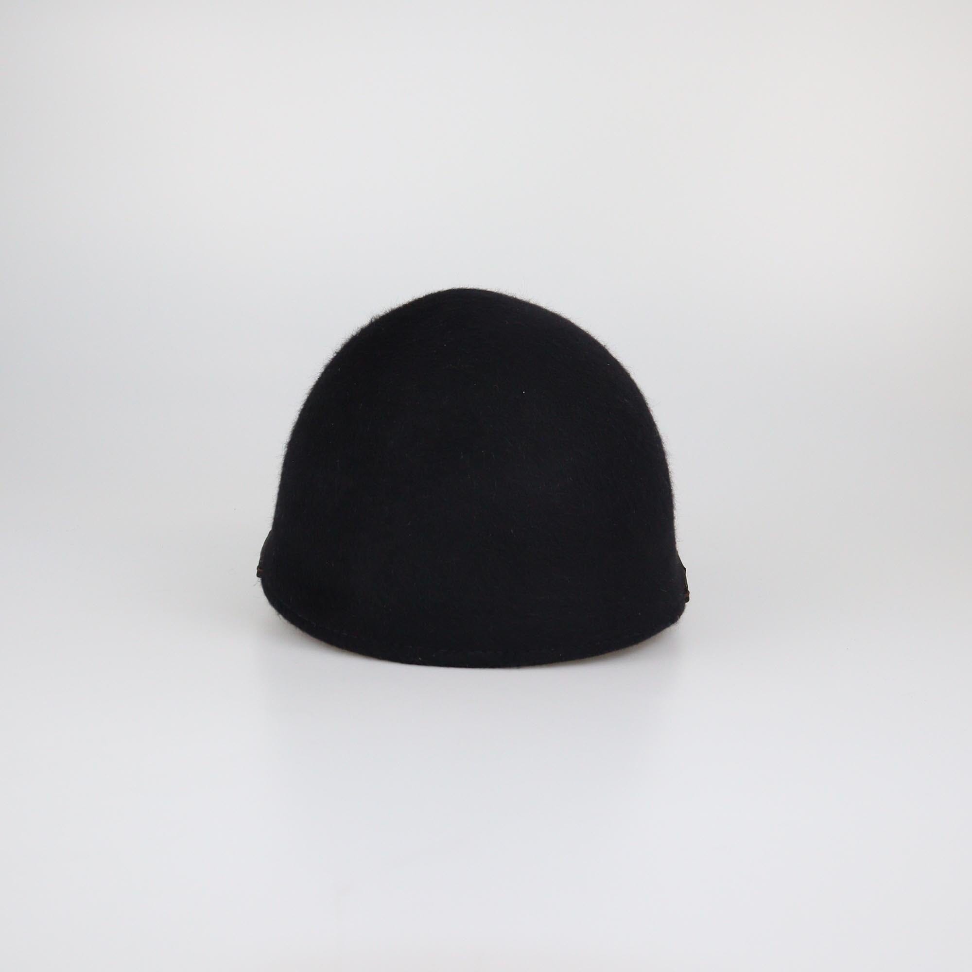 Loro Piana Black/Brown Alligator Trim Riding Cap Womens Loro Piana