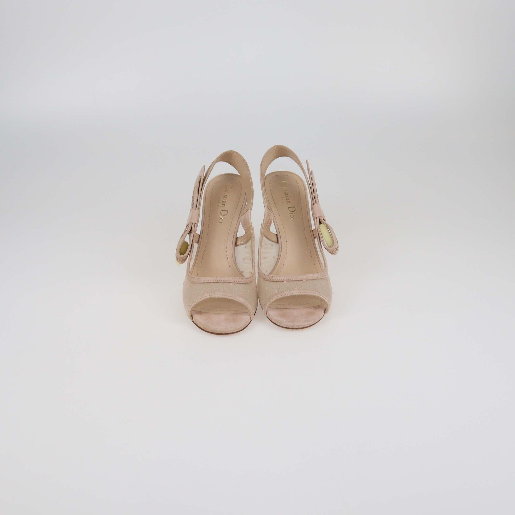 Christian Dior Powder Pink J'Adior Slingback Peep Toe Pumps Womens Christian Dior