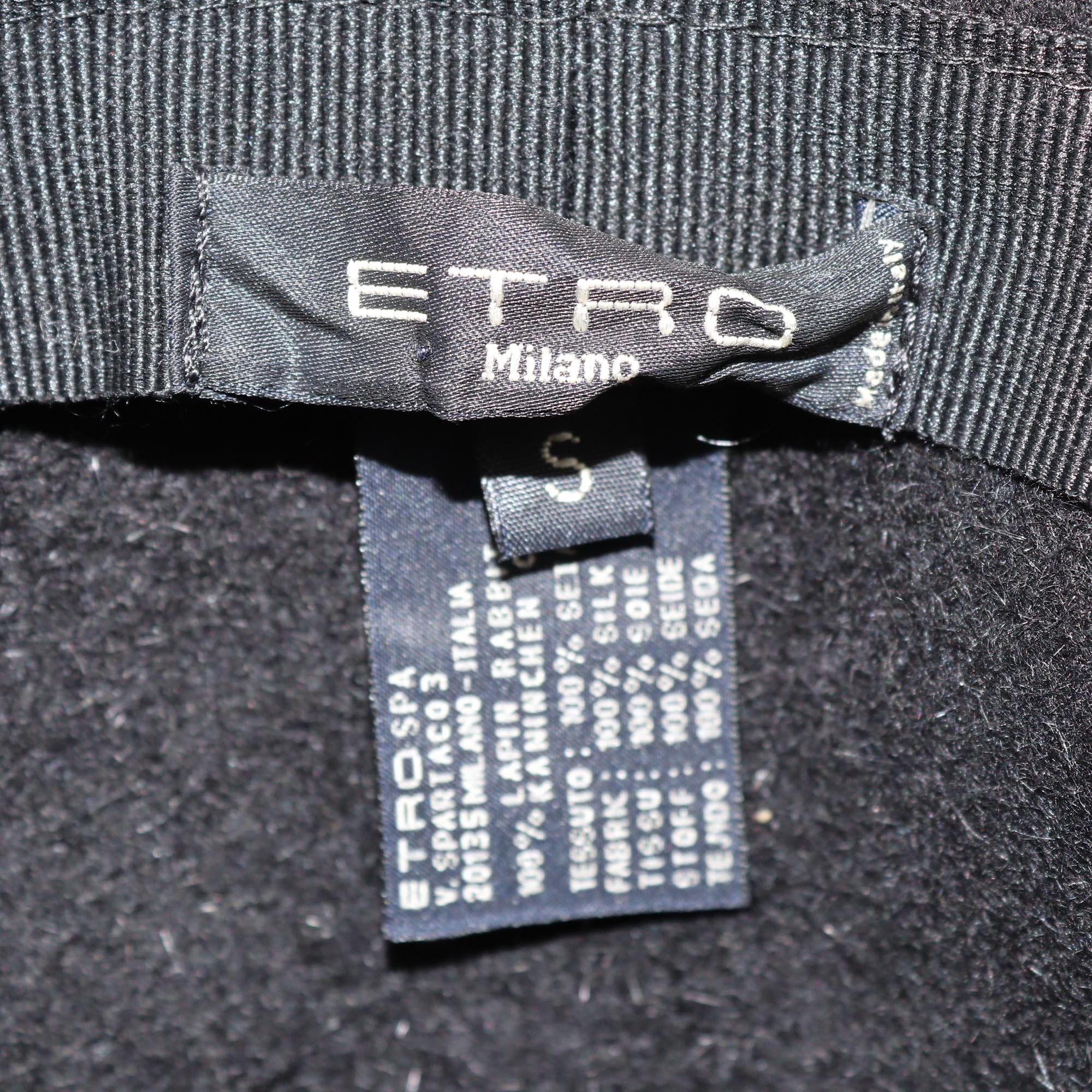 Etro Black Scarf Fedora Hat Womens Etro