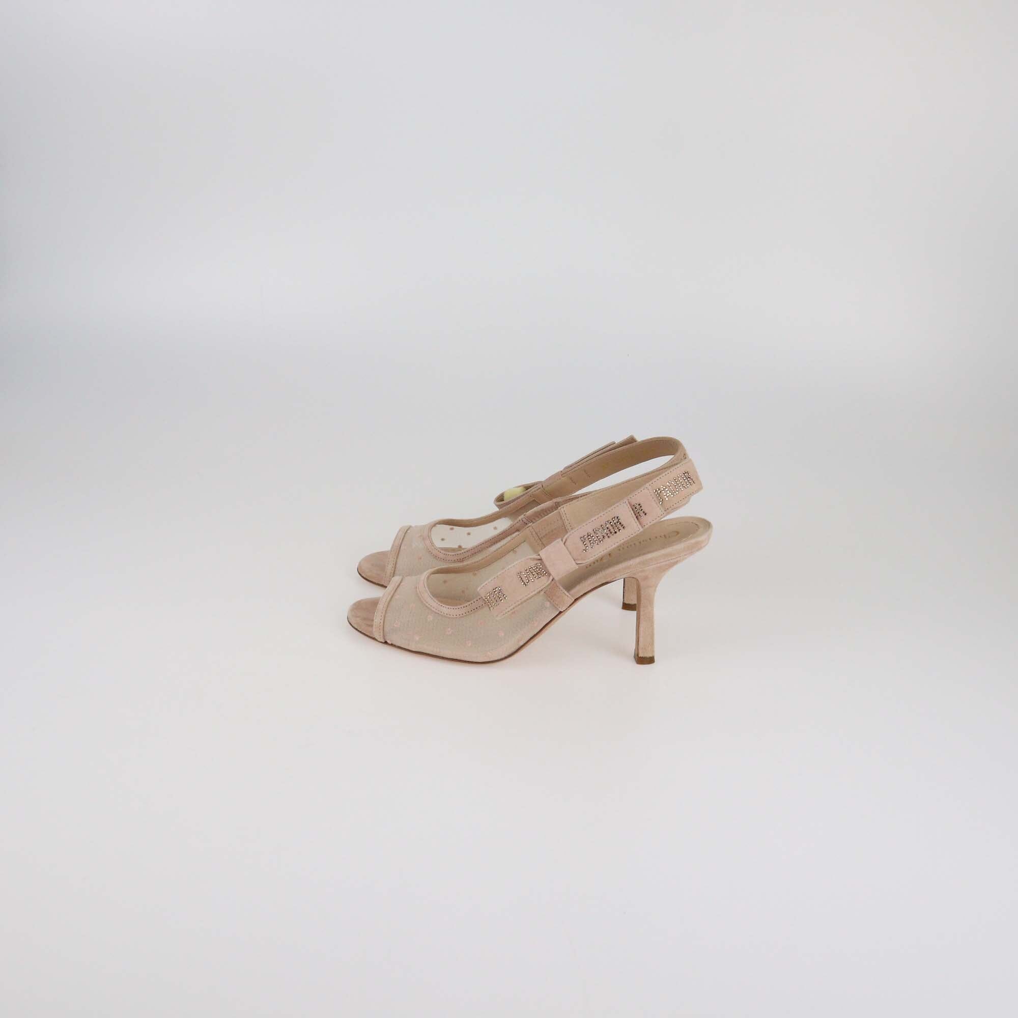 Christian Dior Powder Pink J'Adior Slingback Peep Toe Pumps Womens Christian Dior