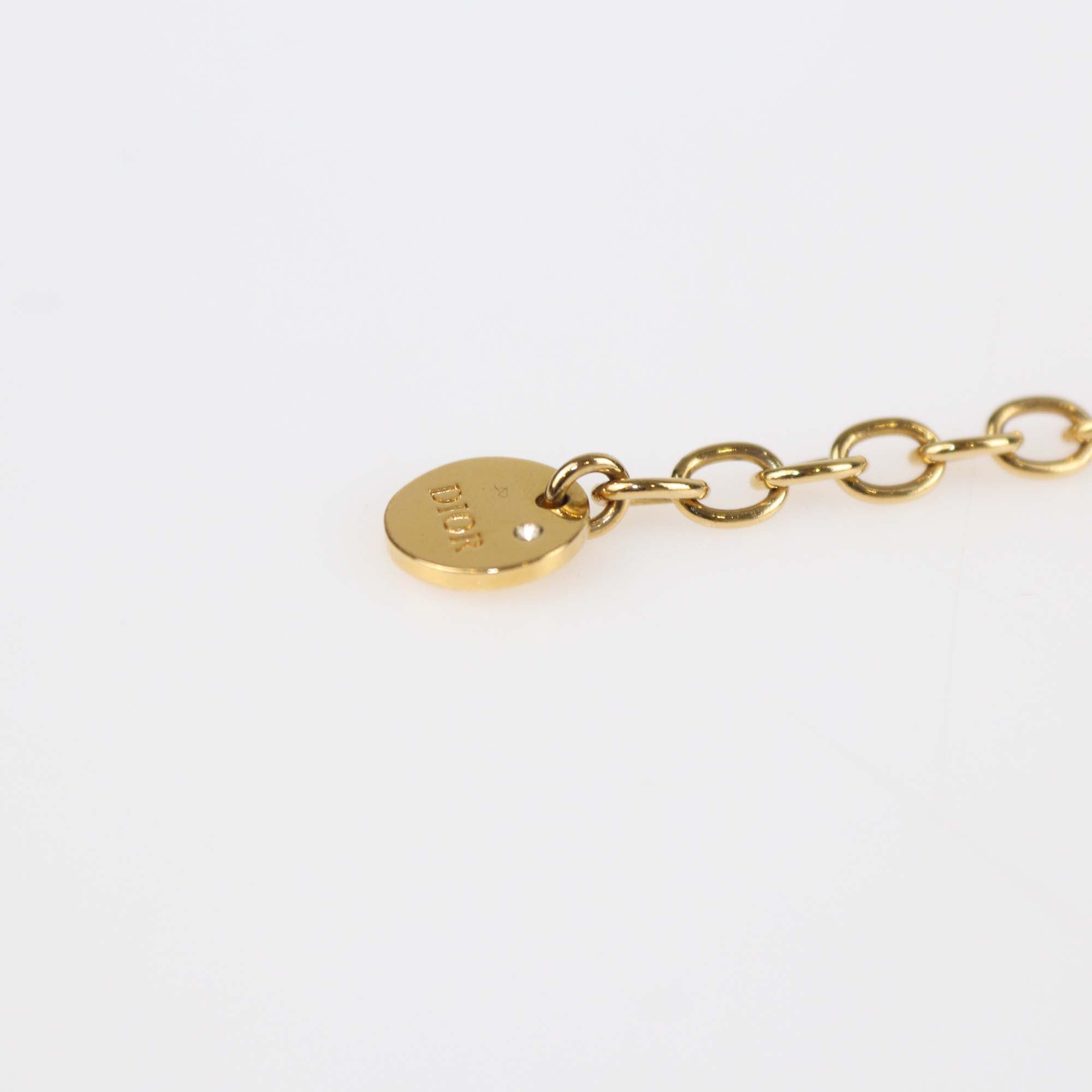Christian Dior Gold Plated Resin Pearl Petit CD Bracelet