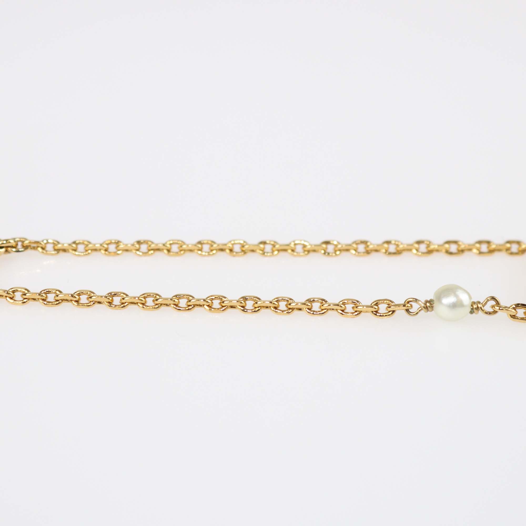 Christian Dior Gold Plated Resin Pearl Petit CD Bracelet