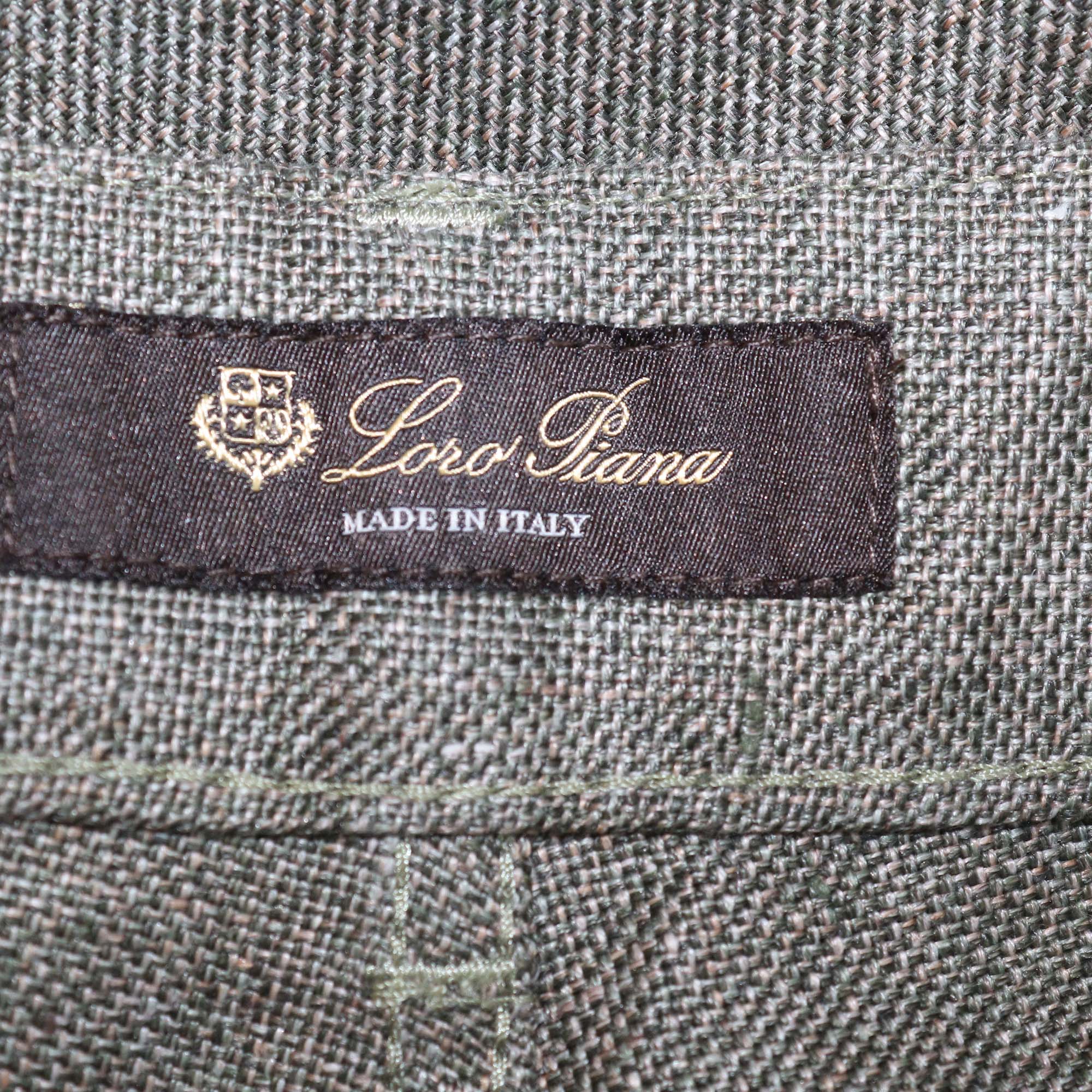 Loro Piana Light Green Linen Danbeth Wide Leg Pants