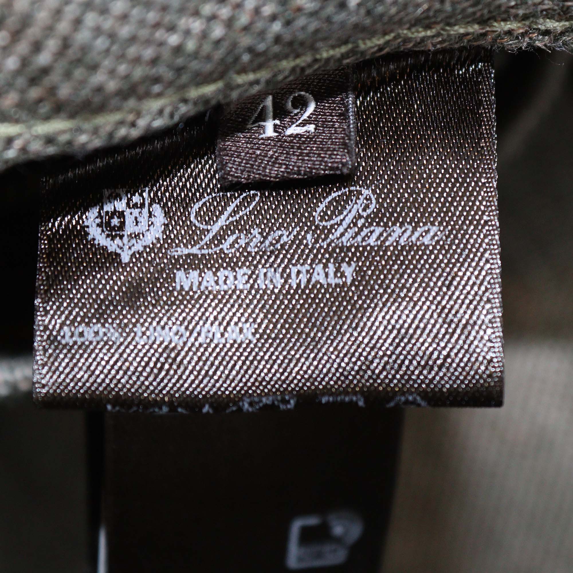 Loro Piana Light Green Linen Danbeth Wide Leg Pants